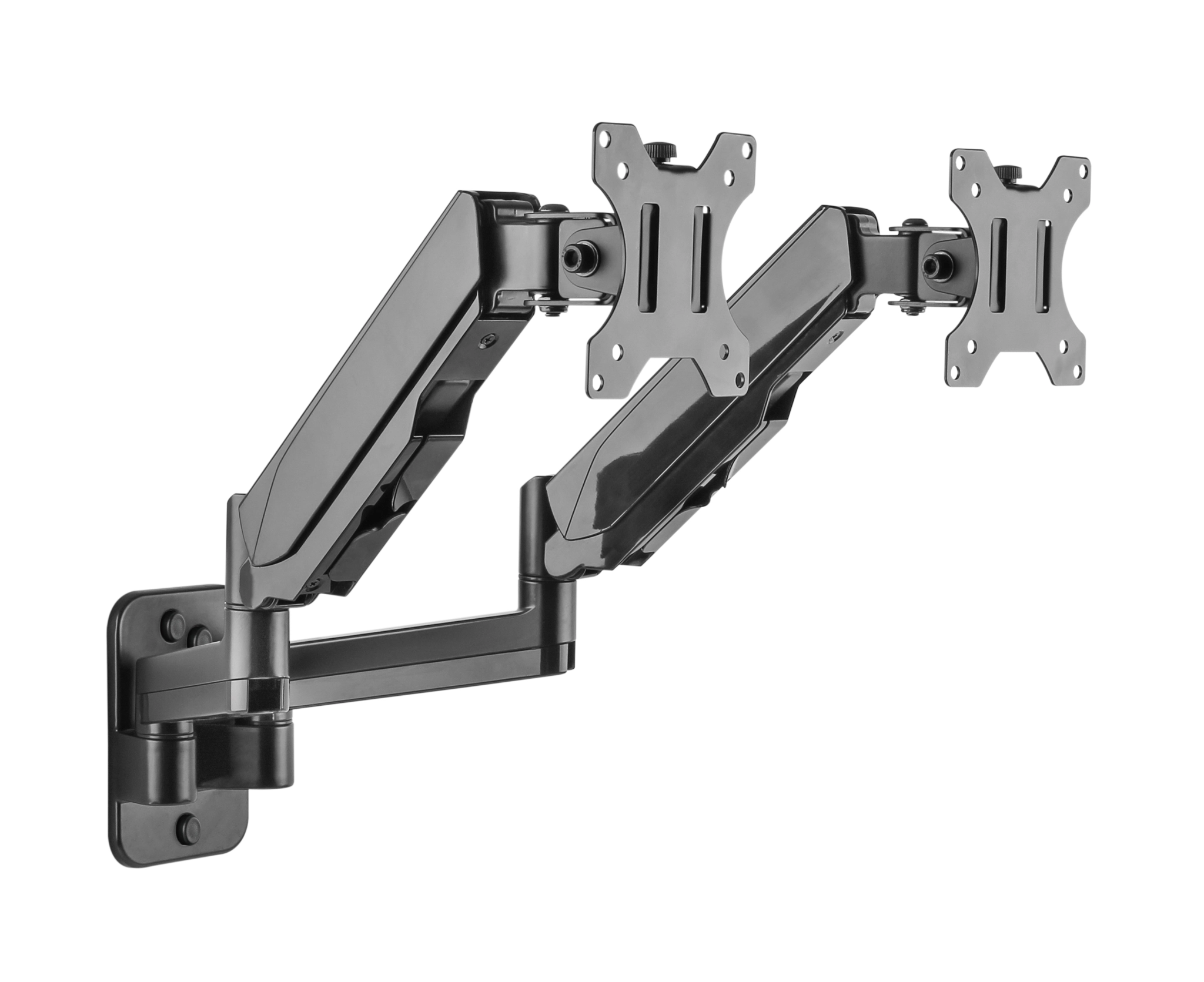 Sinox Office Dual Monitor Wall Mount with Gas Spring. Up to 32". Black