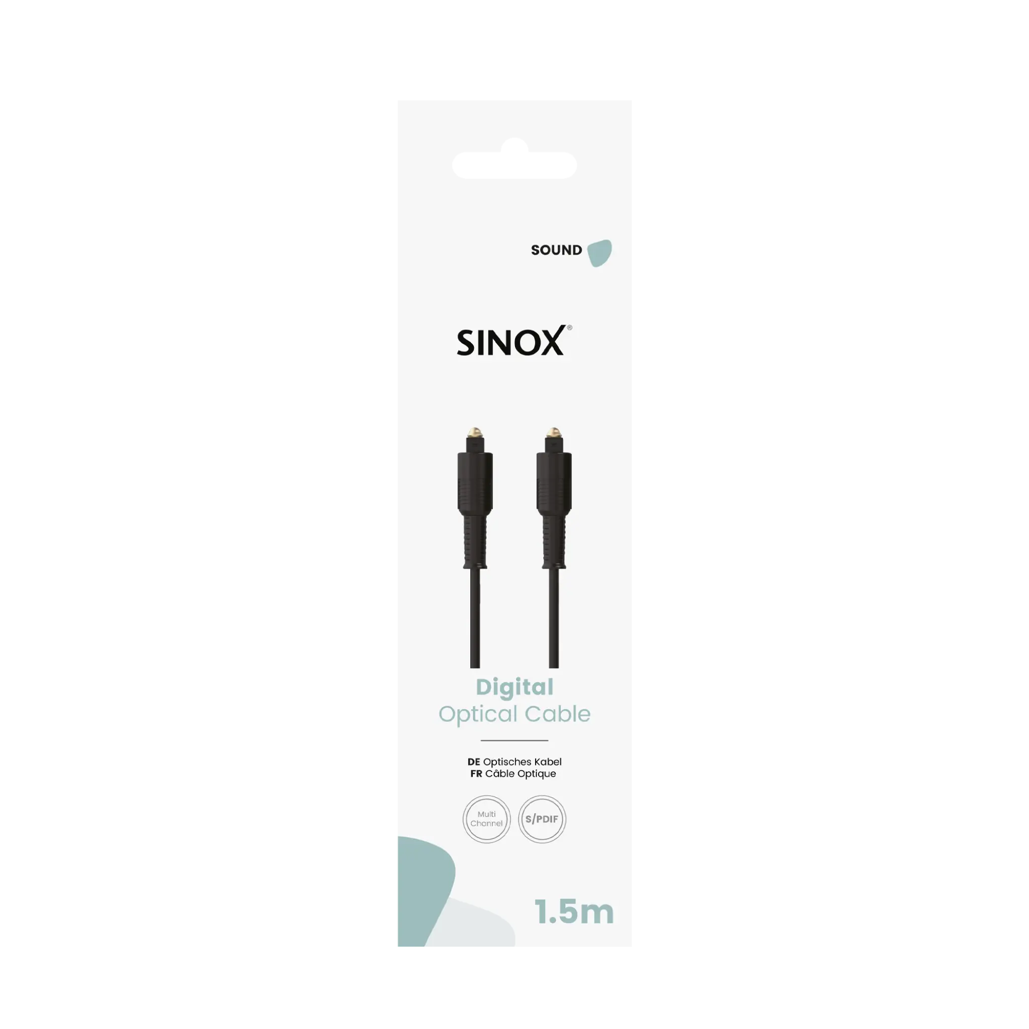 Sinox Optisk kabel. 1,5m. Sort