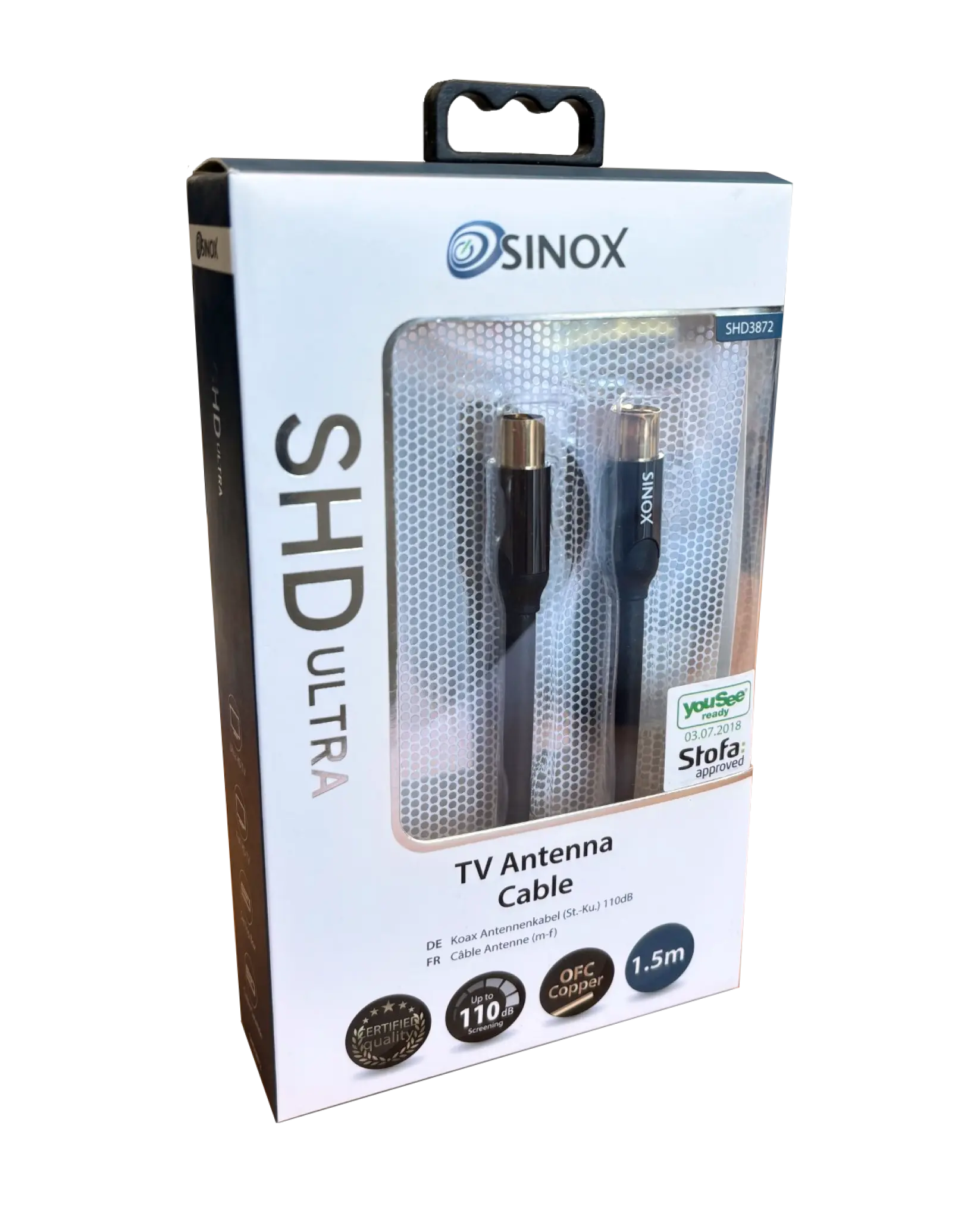 Sinox SHD Antenna Cable. 1.5m .Black
