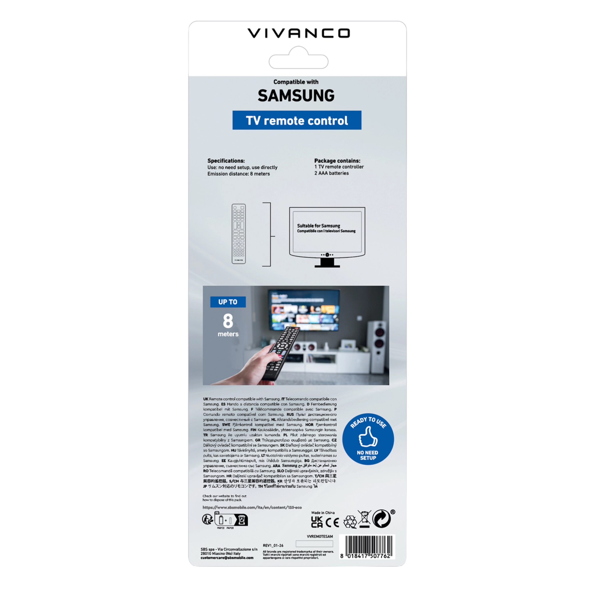 Vivanco Samsung TV-fjernbetjening