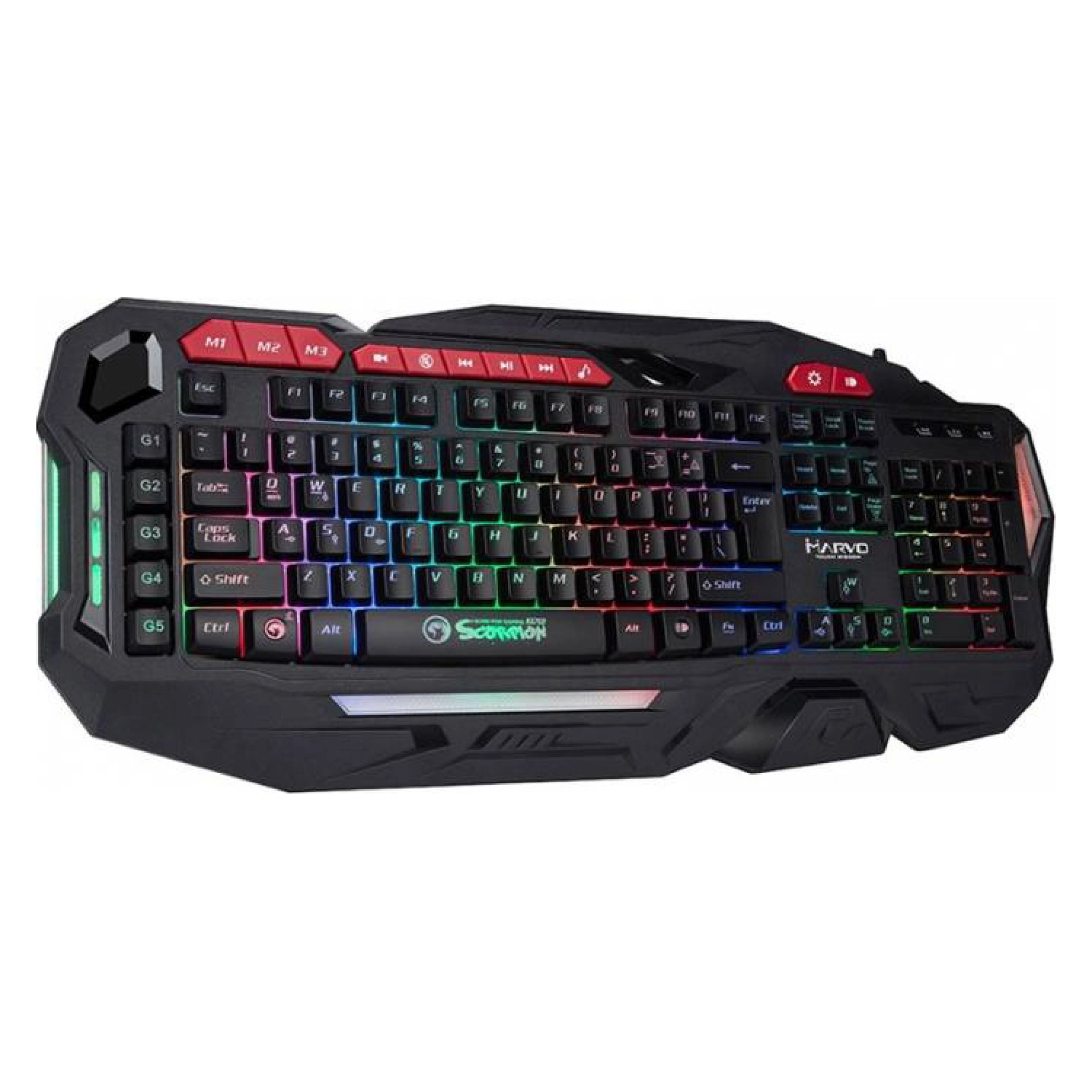 Marvo gaming tastatur. Nordisk. Sort