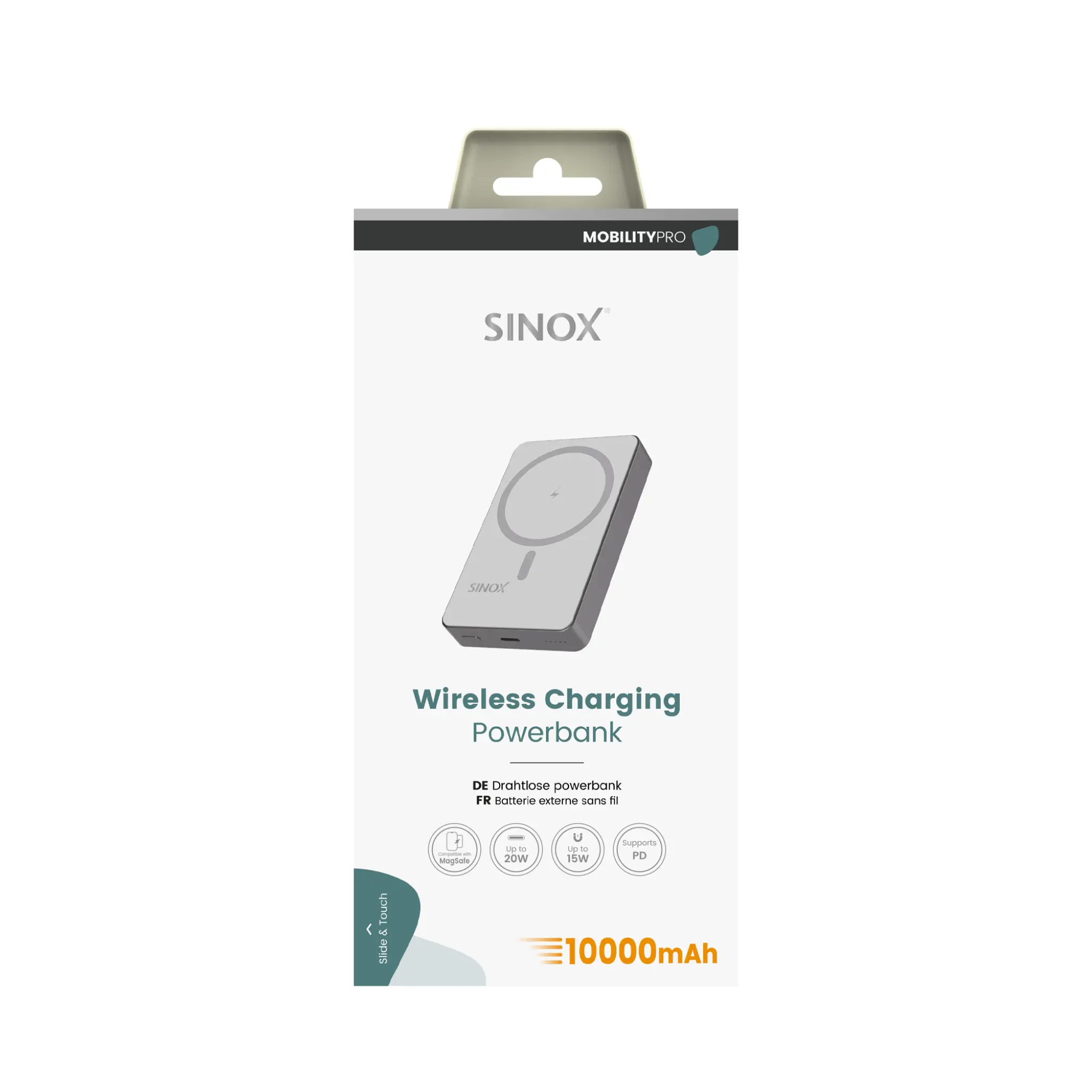Sinox PRO Wireless Power Bank 10000 mAh. Gray