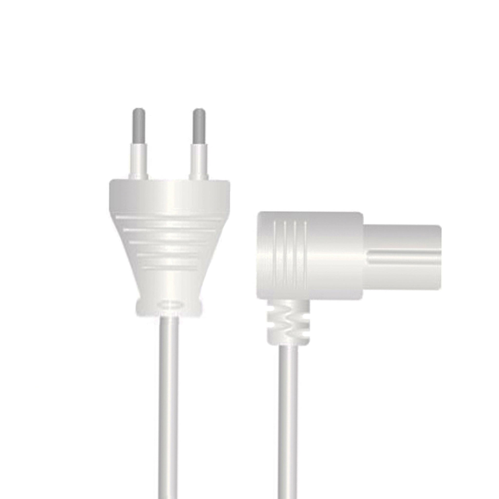 Sinox 8-figure angled Power cable. 1.5m. White
