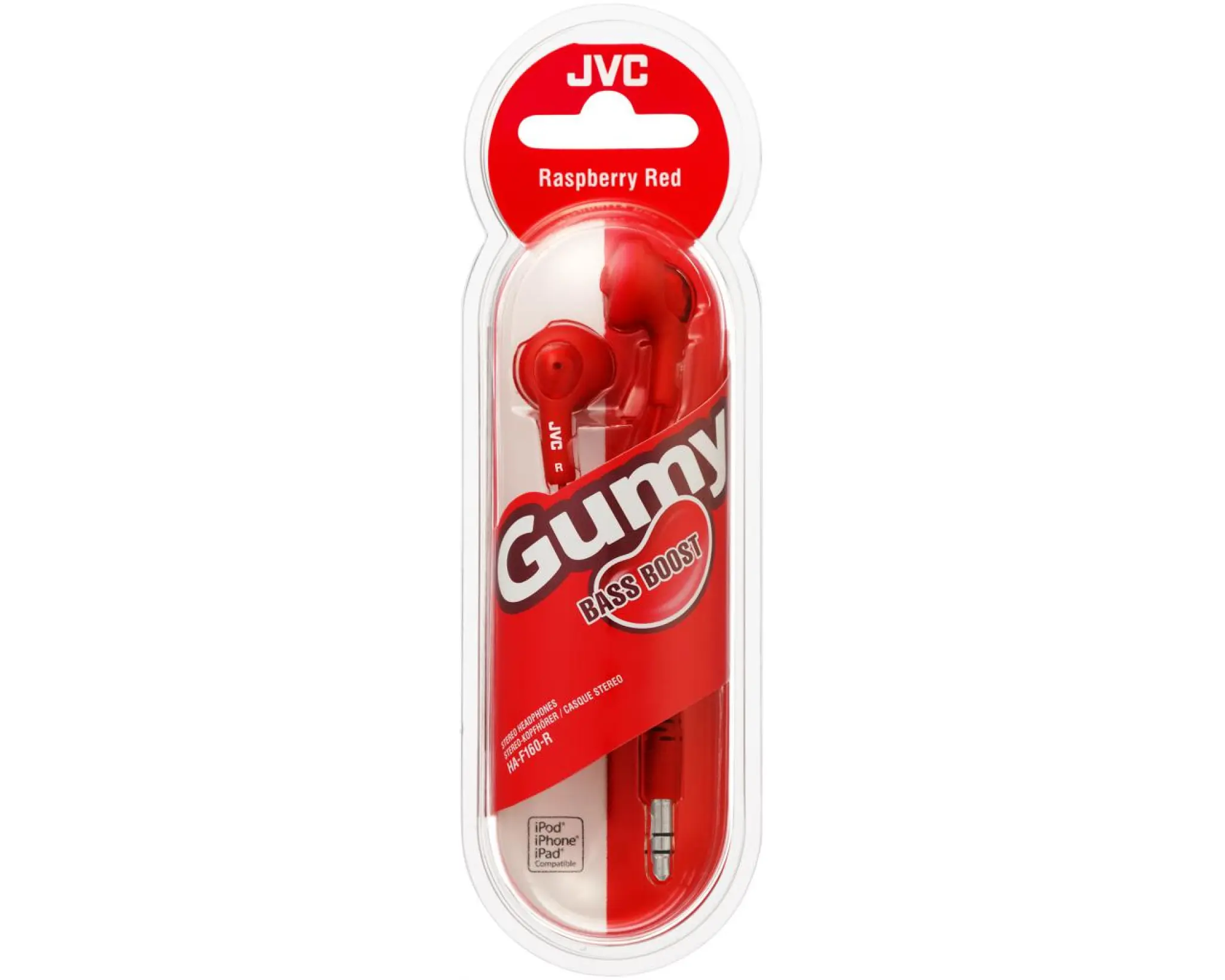 JVC Gumy in-ear høretelefoner. Rød