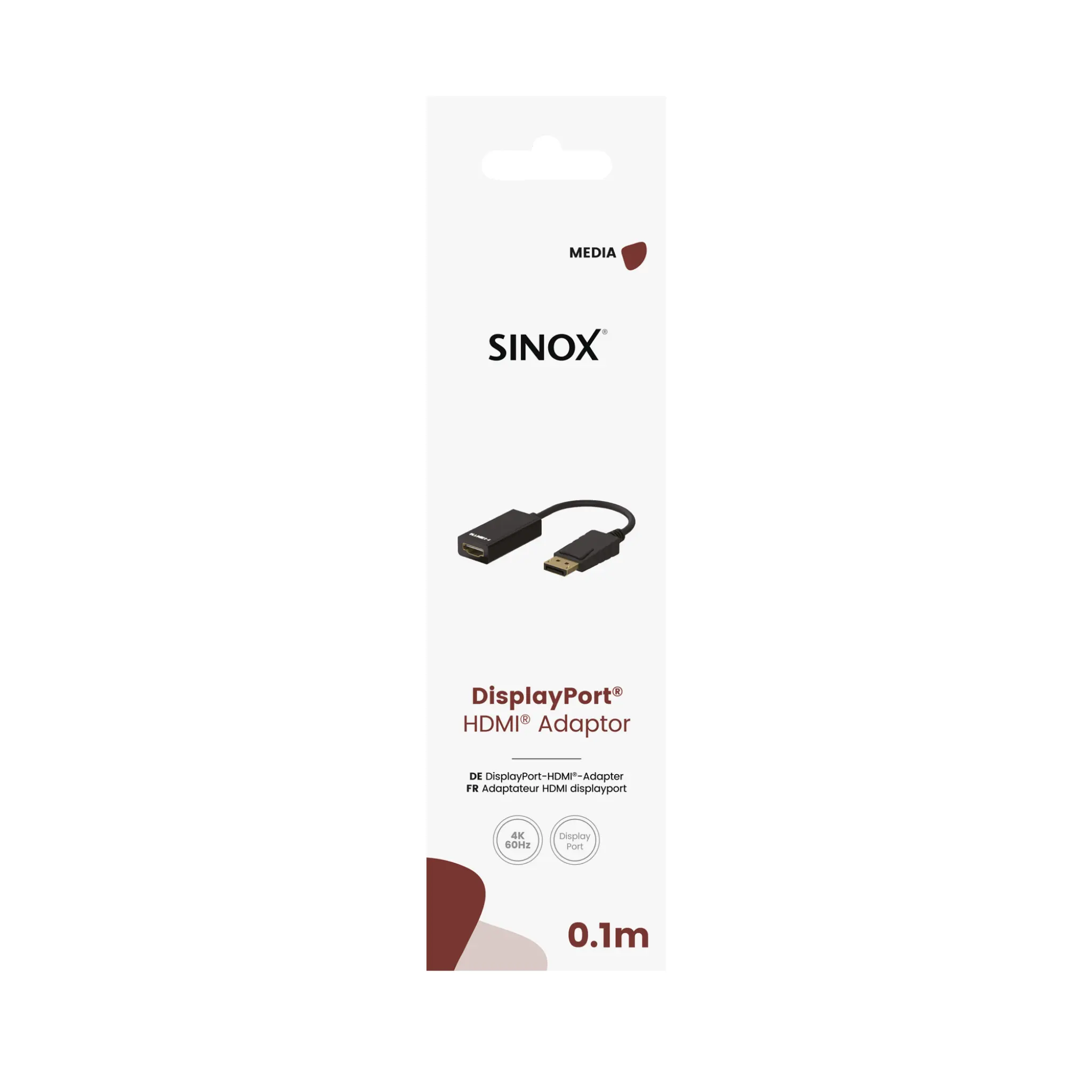 Sinox DisplayPort™ Adaptor. 0.1m. Black