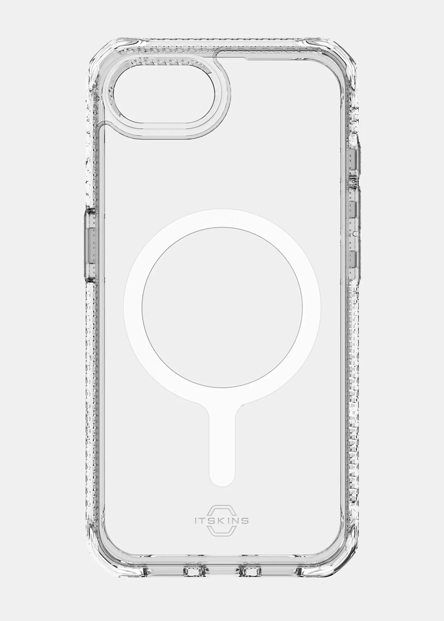 ITSKINS HYBRID MAGSAFE CLEAR cover til iPhone 16e®. Gennemsigtig