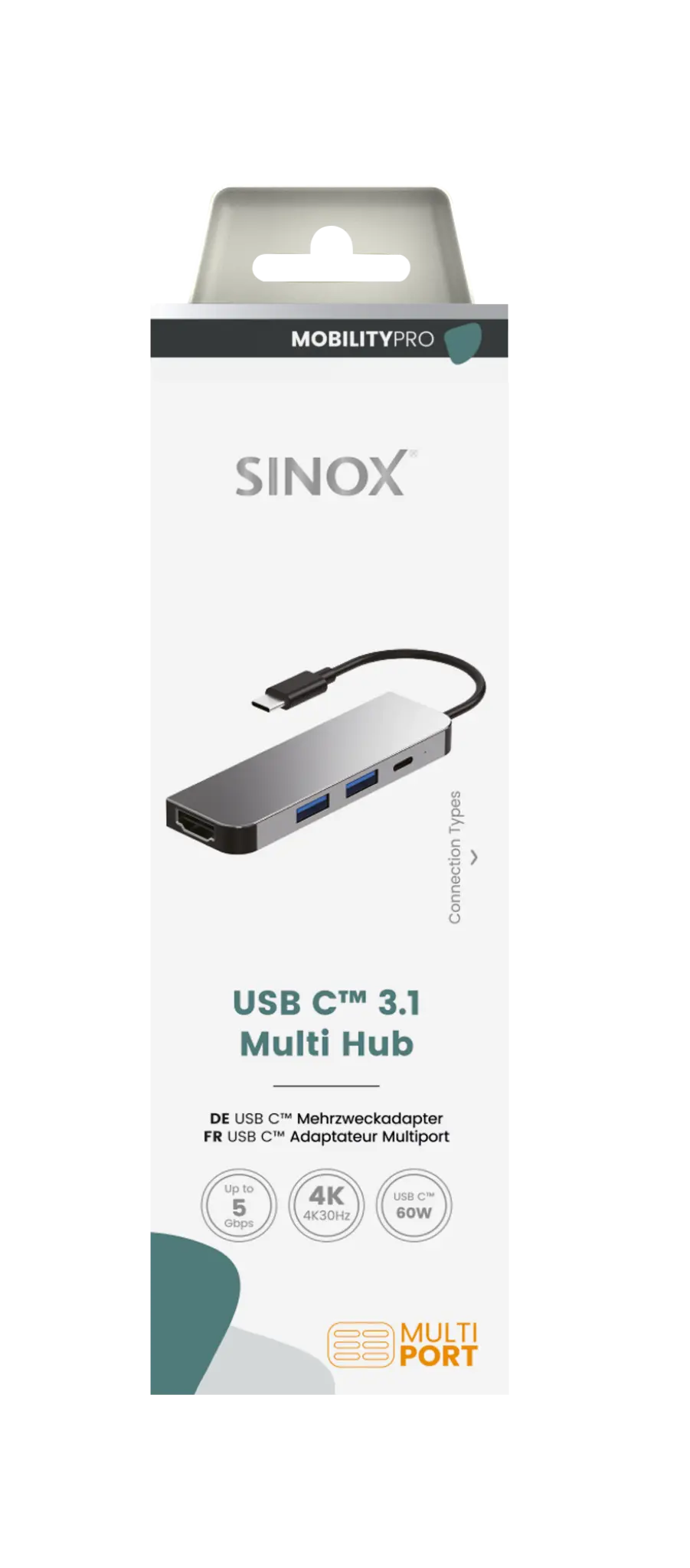 Sinox PRO USB C Hub. 0.15m. Aluminum