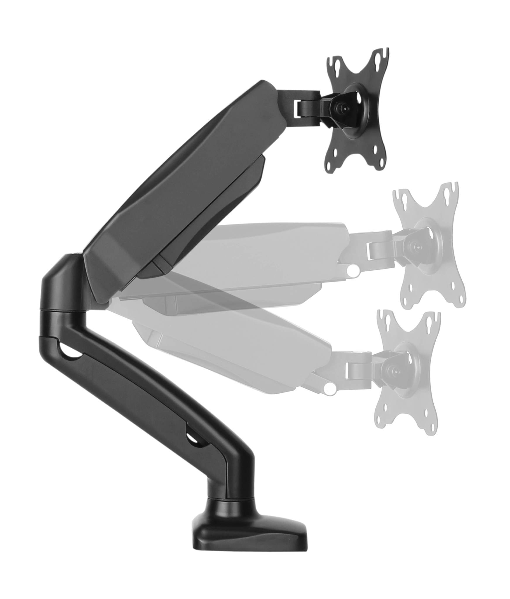 Sinox Office Single Monitor Desk Mount with Gas Spring. Up to 32". Black