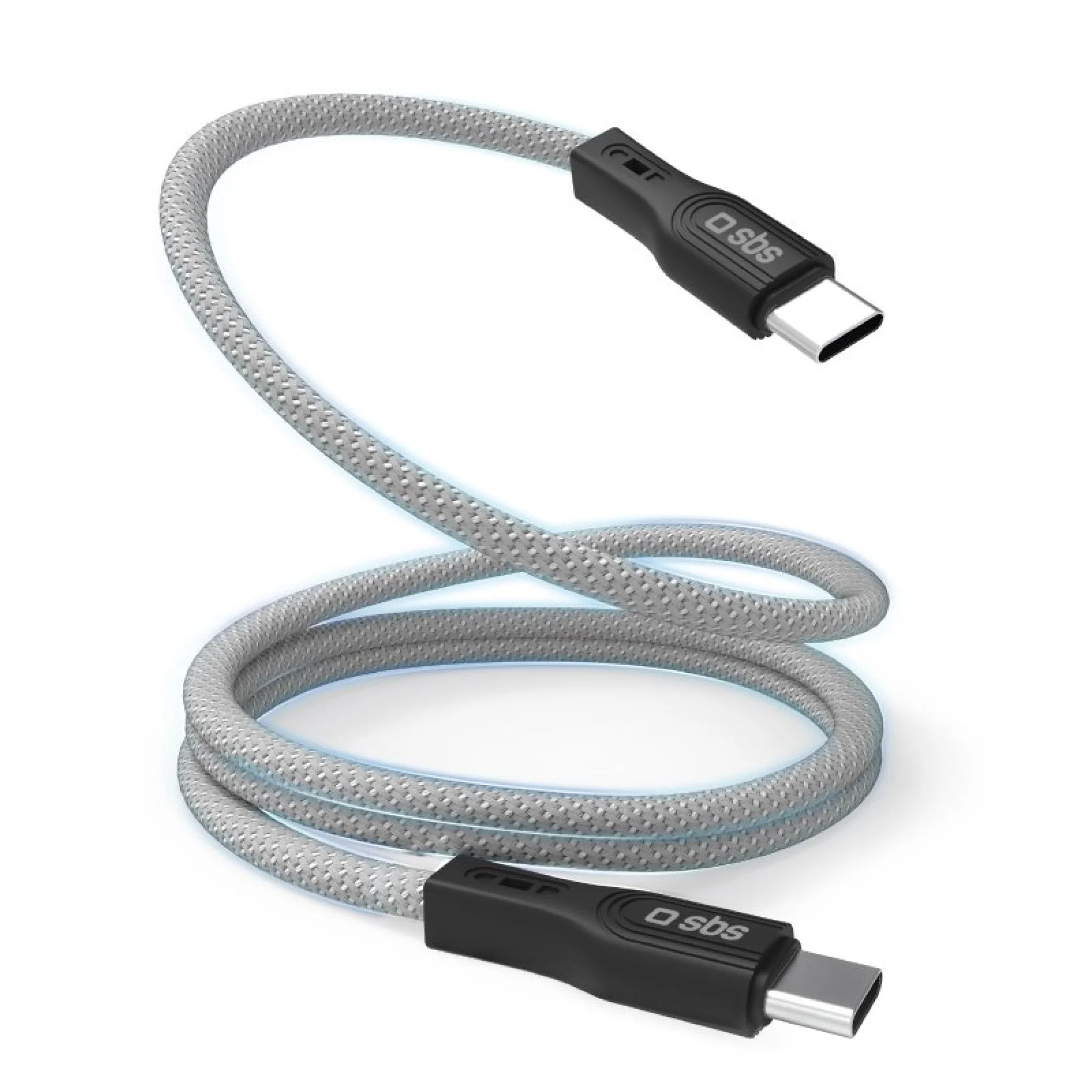 SBS USB-C - USB-C cable with magnetic finish, 1m. Grey