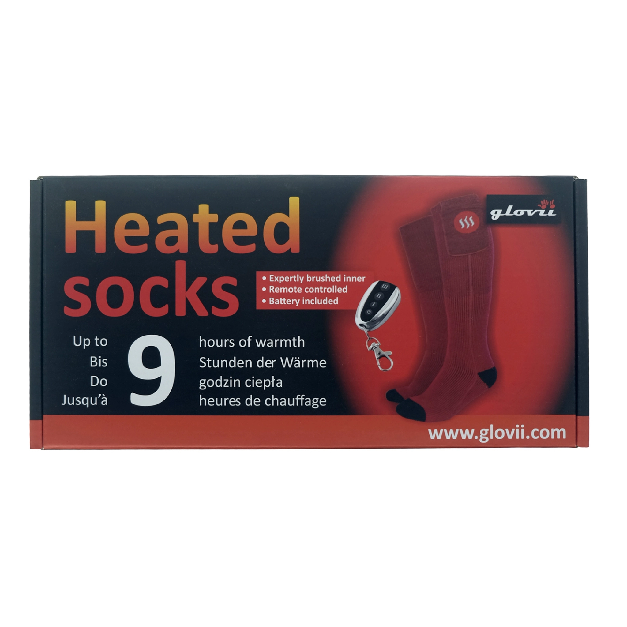 Glovii Heated Socks with Remote L. Red