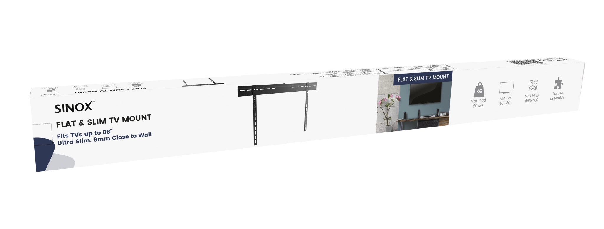 Sinox One TV Wall Mount. 40"-84". Black