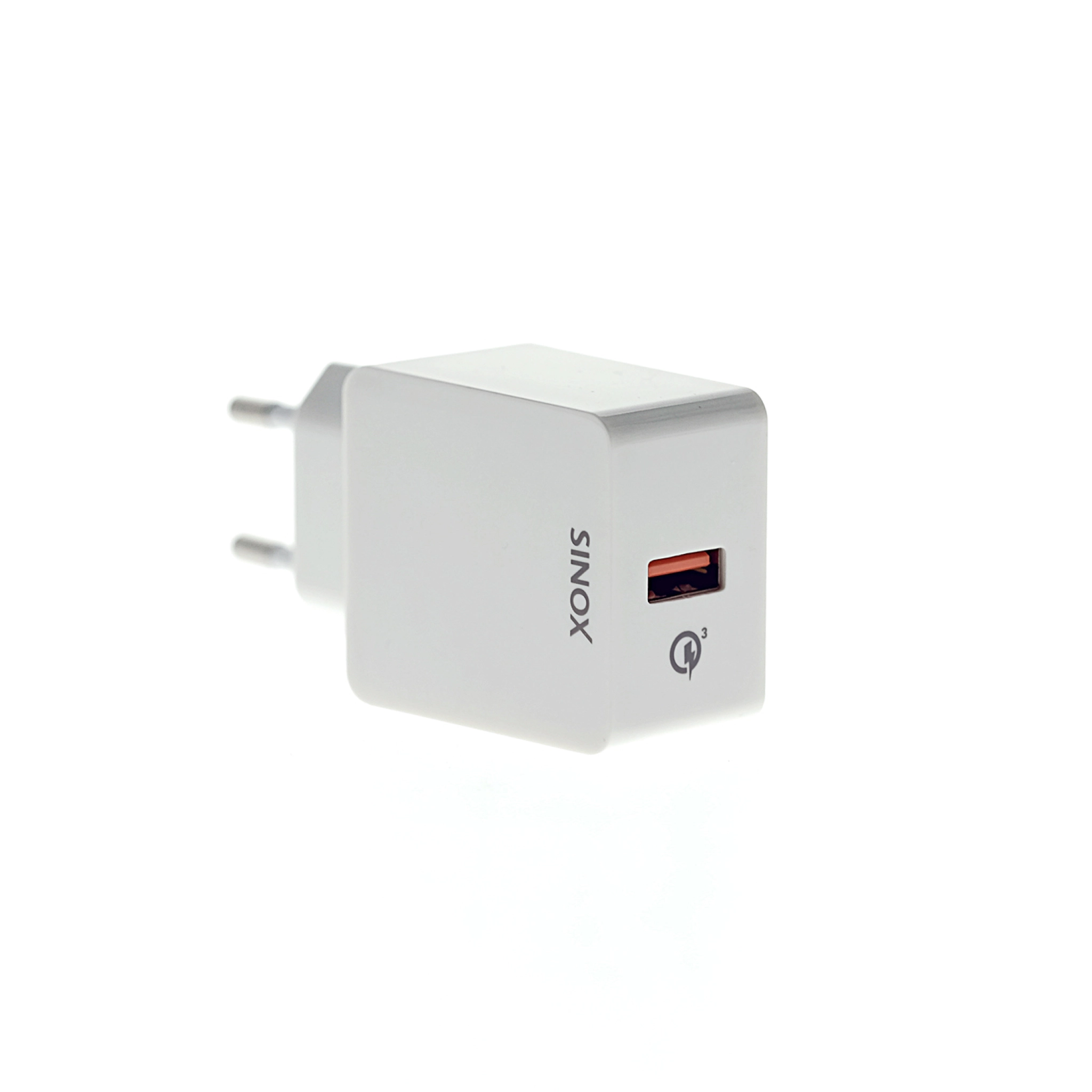 Sinox 230V USB-A oplader 18W. Hvid