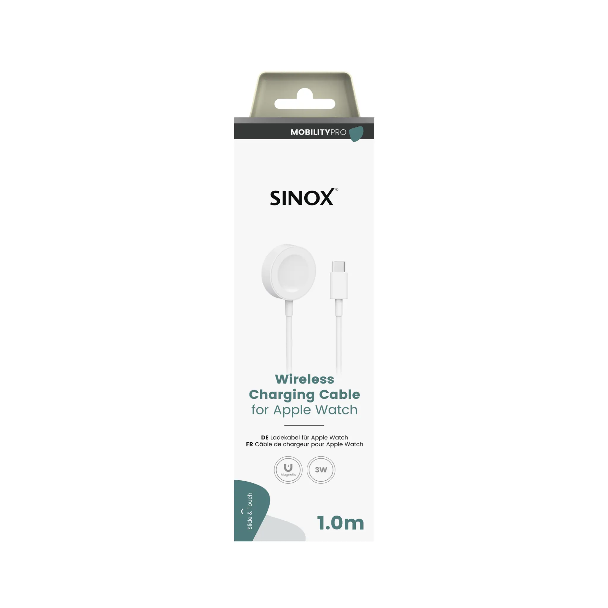 Sinox PRO Wireless USB-C Charging Cable for Apple Watch®. 1m. White