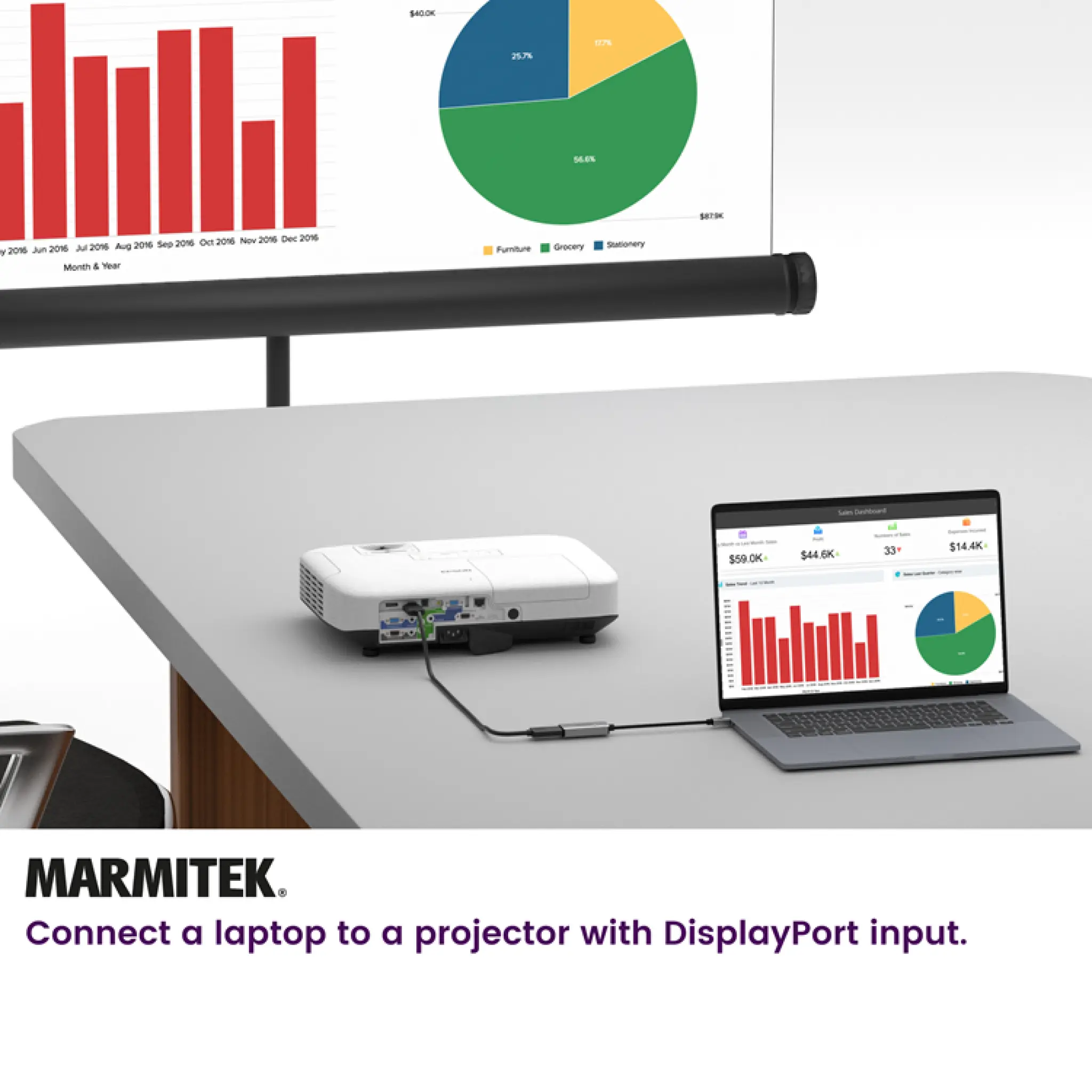 Marmitek USB-C to DisplayPort adapter. 0.15m