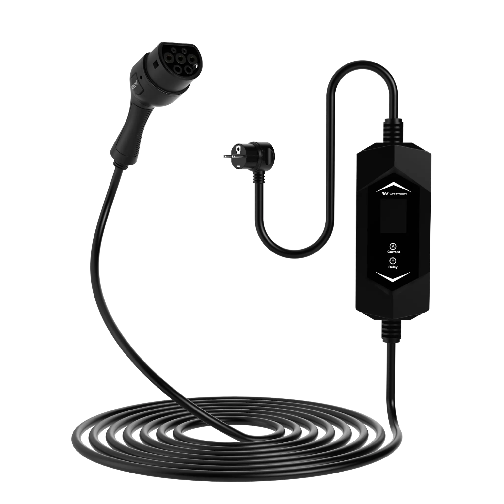 Sinox EV Charging Cable Mode 2. 6-16A 1 phase. 5m. Black