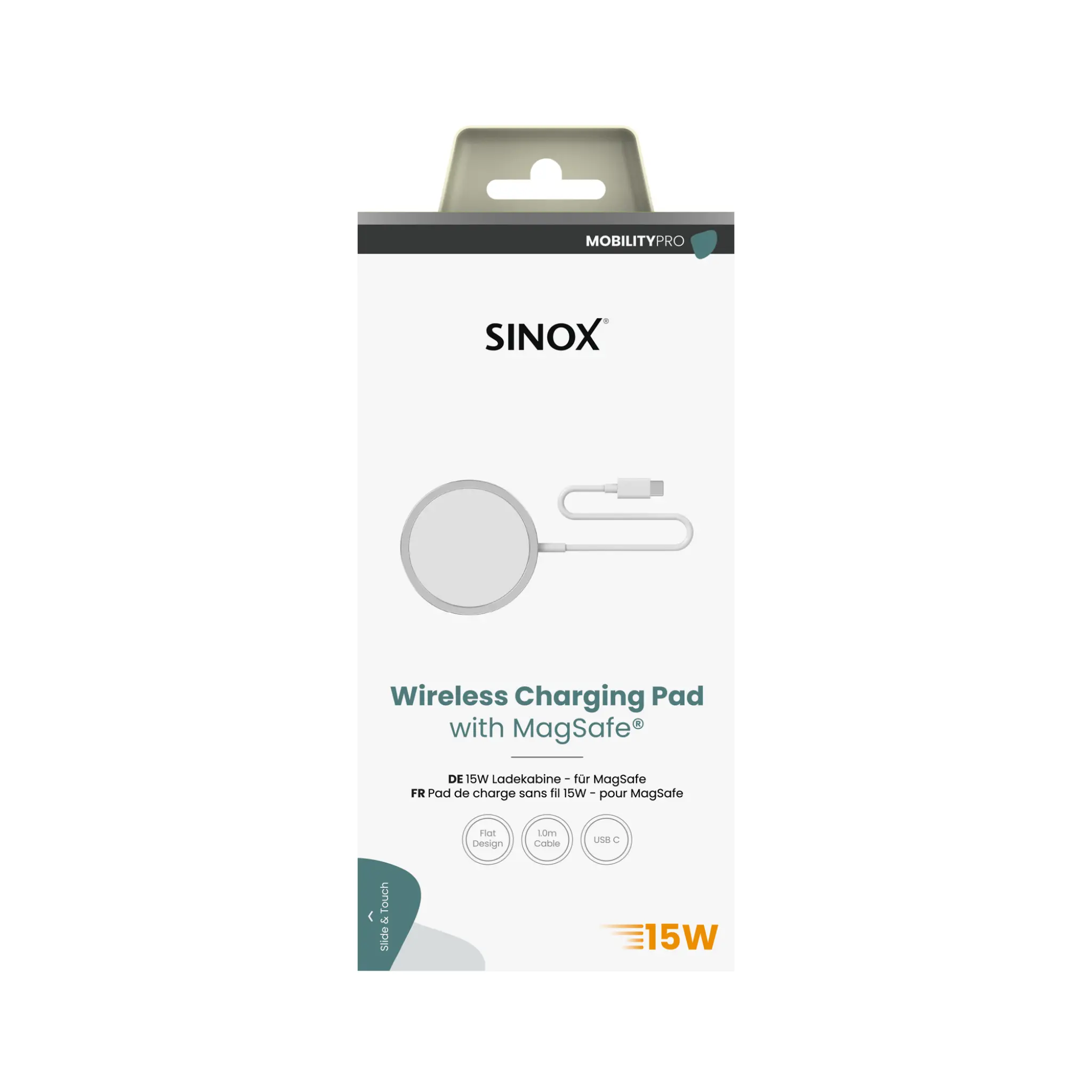 Sinox PRO Magnetic Wireless Charger 15W. 1m. White