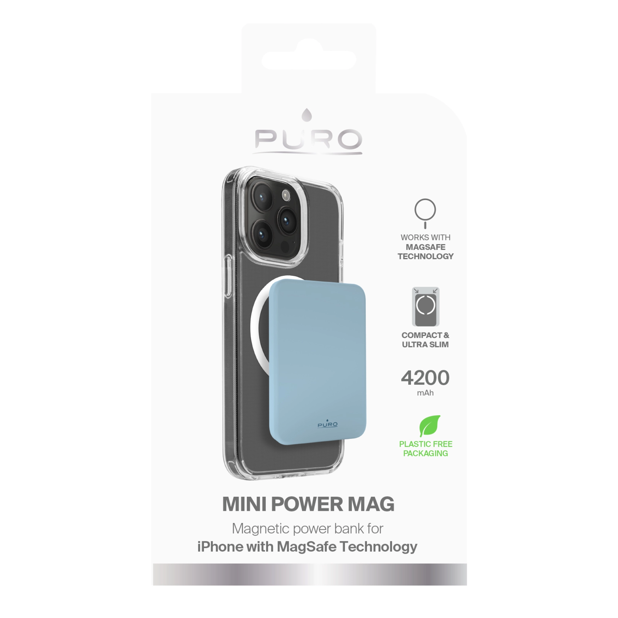 PURO Power Bank Wireless “Mini Power Mag” 4200 mAh for iPhone