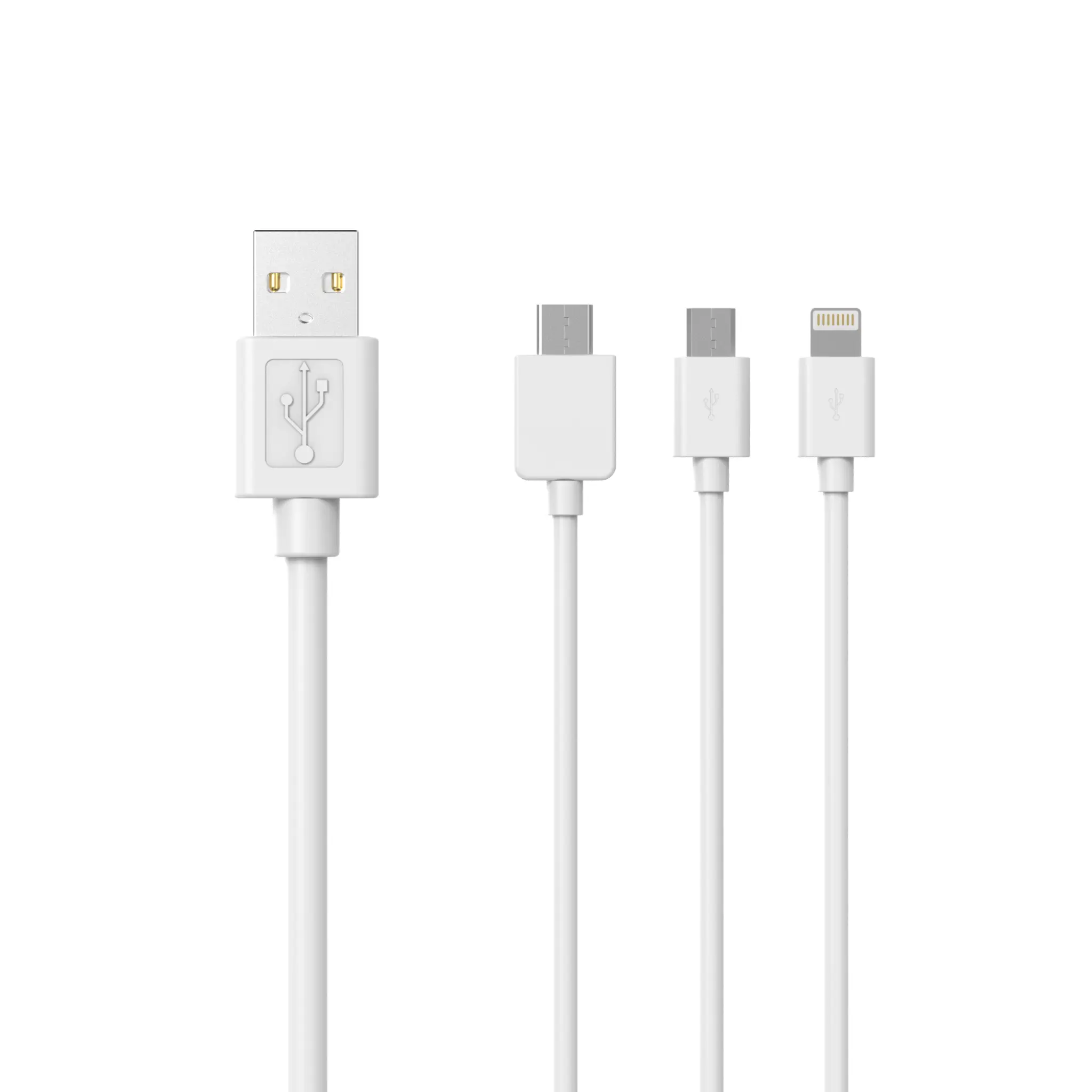 Sinox 3-in-1 Cable with Lightning, USB C and Micro USB. 1m. White
