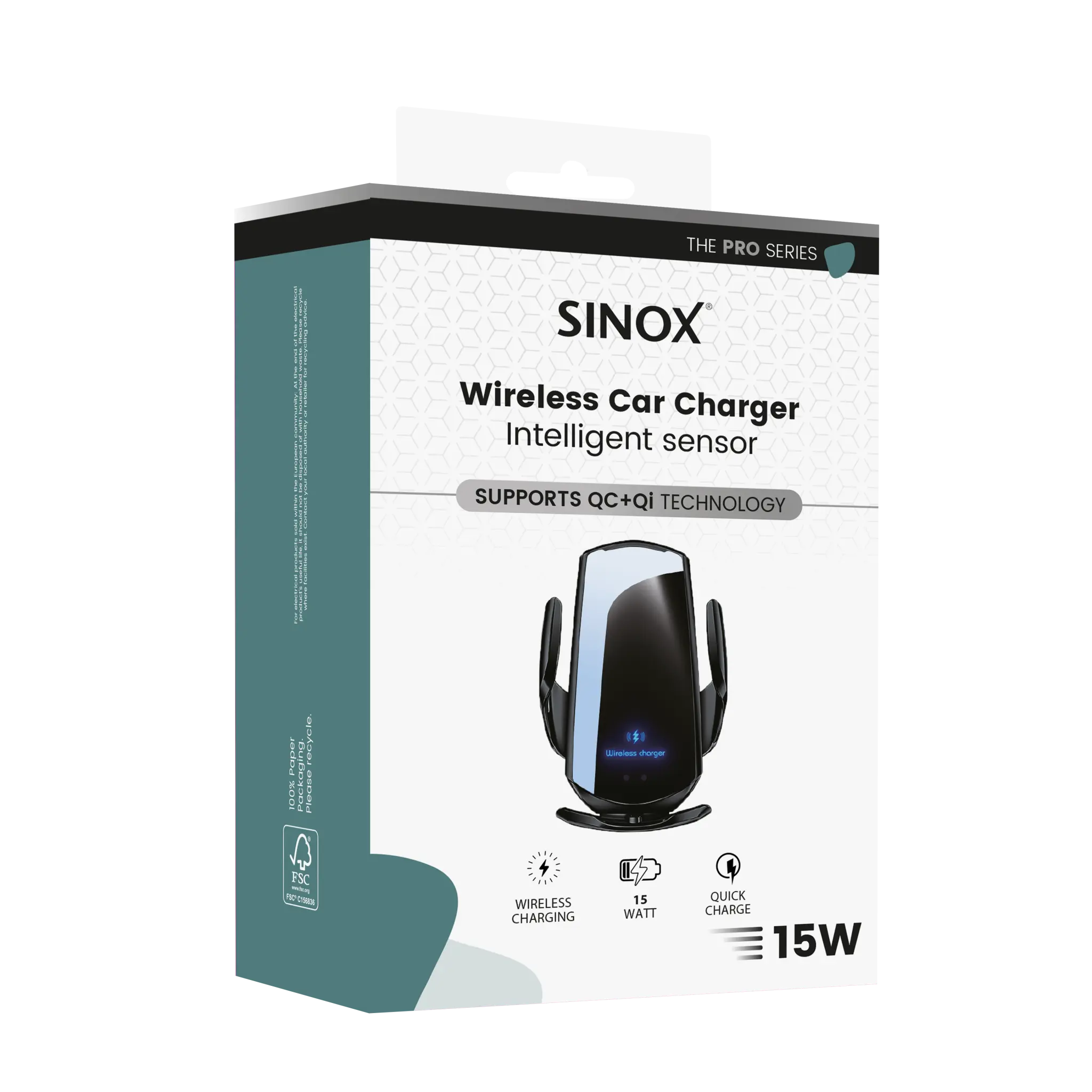 Sinox PRO trådløs oplader 15W. Sort