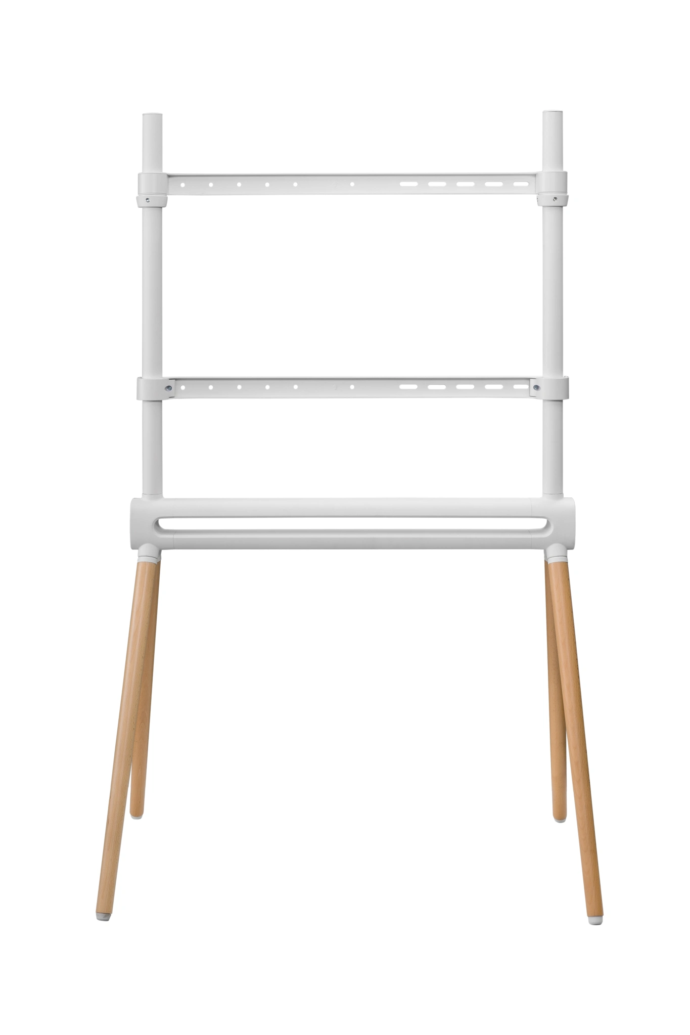Sinox Quadrupod TV Floor Stand. 60"-75". White & Beech