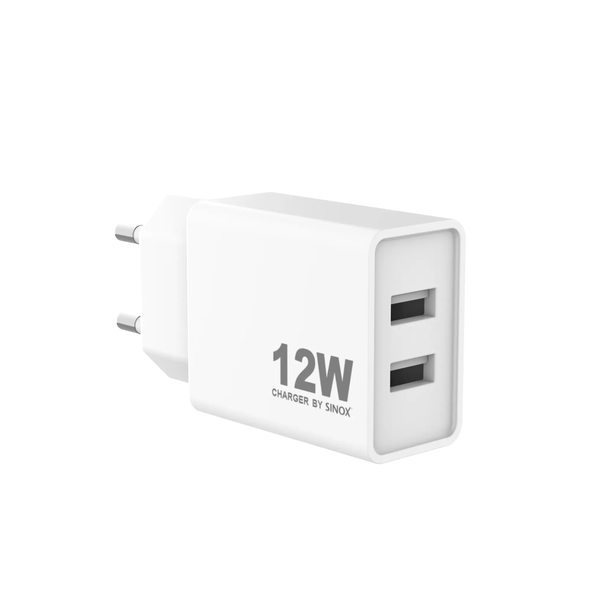 Sinox PRO Wall Charger 2xUSB-A 12W. White
