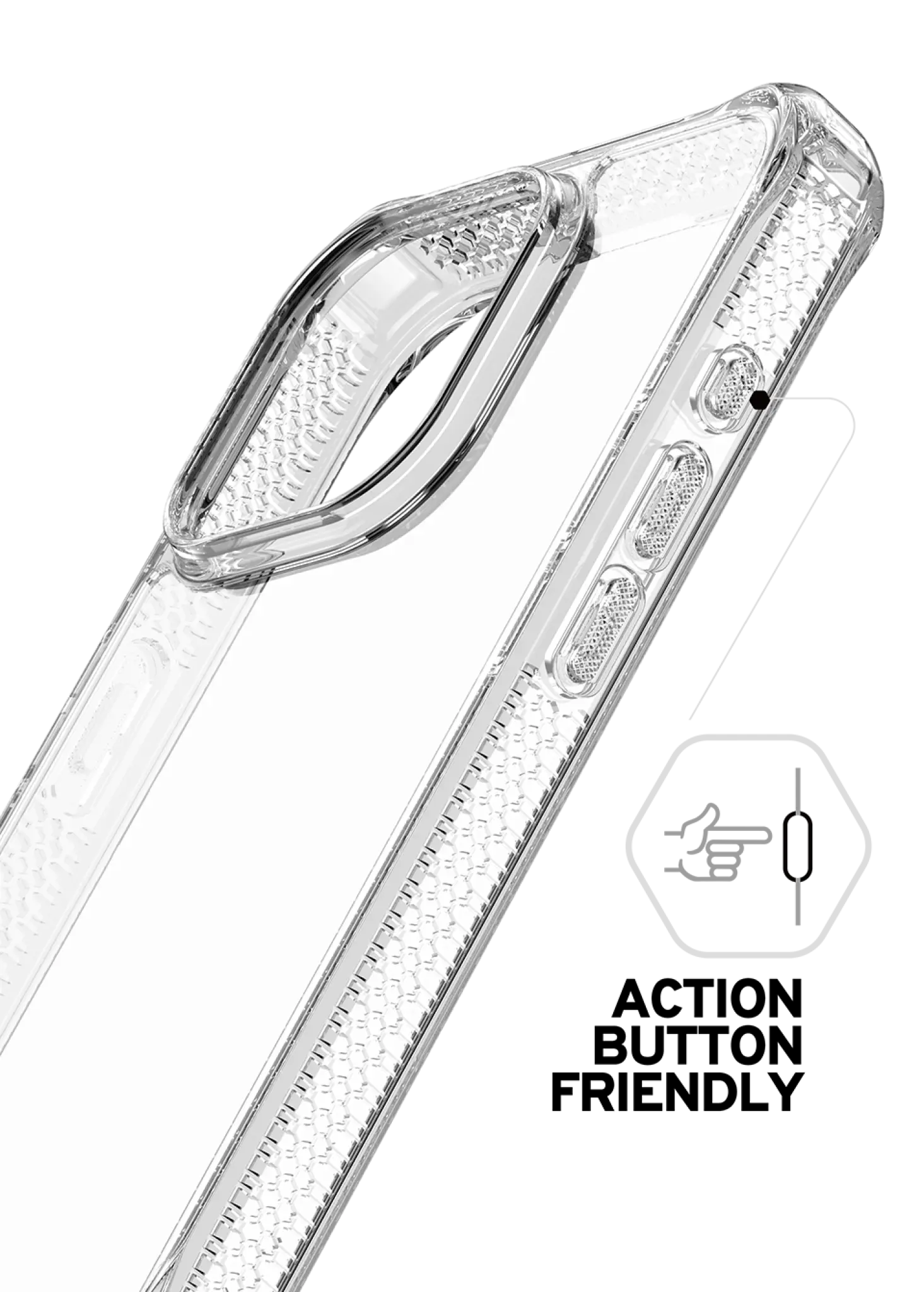ITSKINS HYBRID MAGSAFE CLEAR cover til iPhone 15 Pro Max®. Gennemsigtig