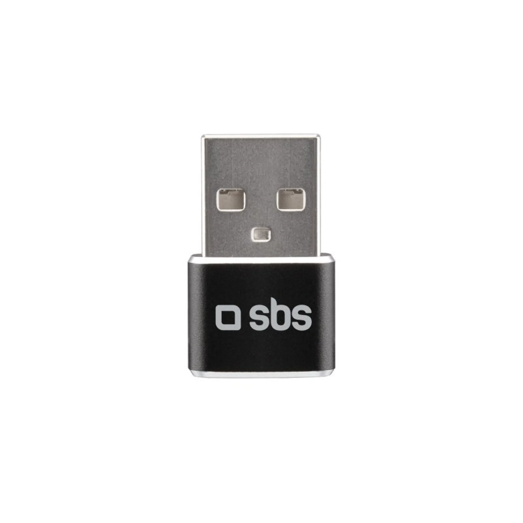 SBS USB-han til USB-C-hun-adapter. Sort