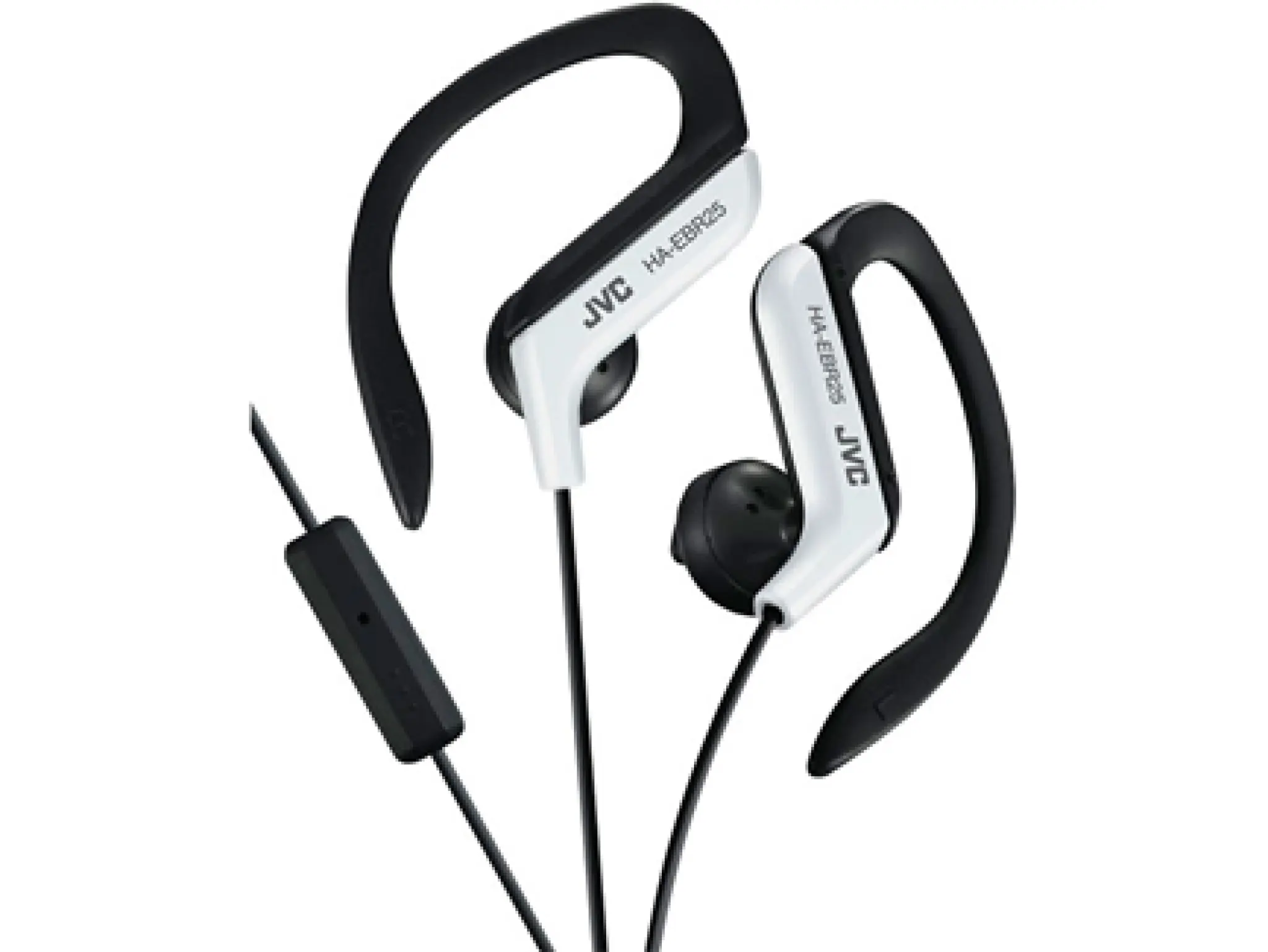 JVC ear clip høretelefoner til sport med fjernbetjening og mikrofon. Hvid