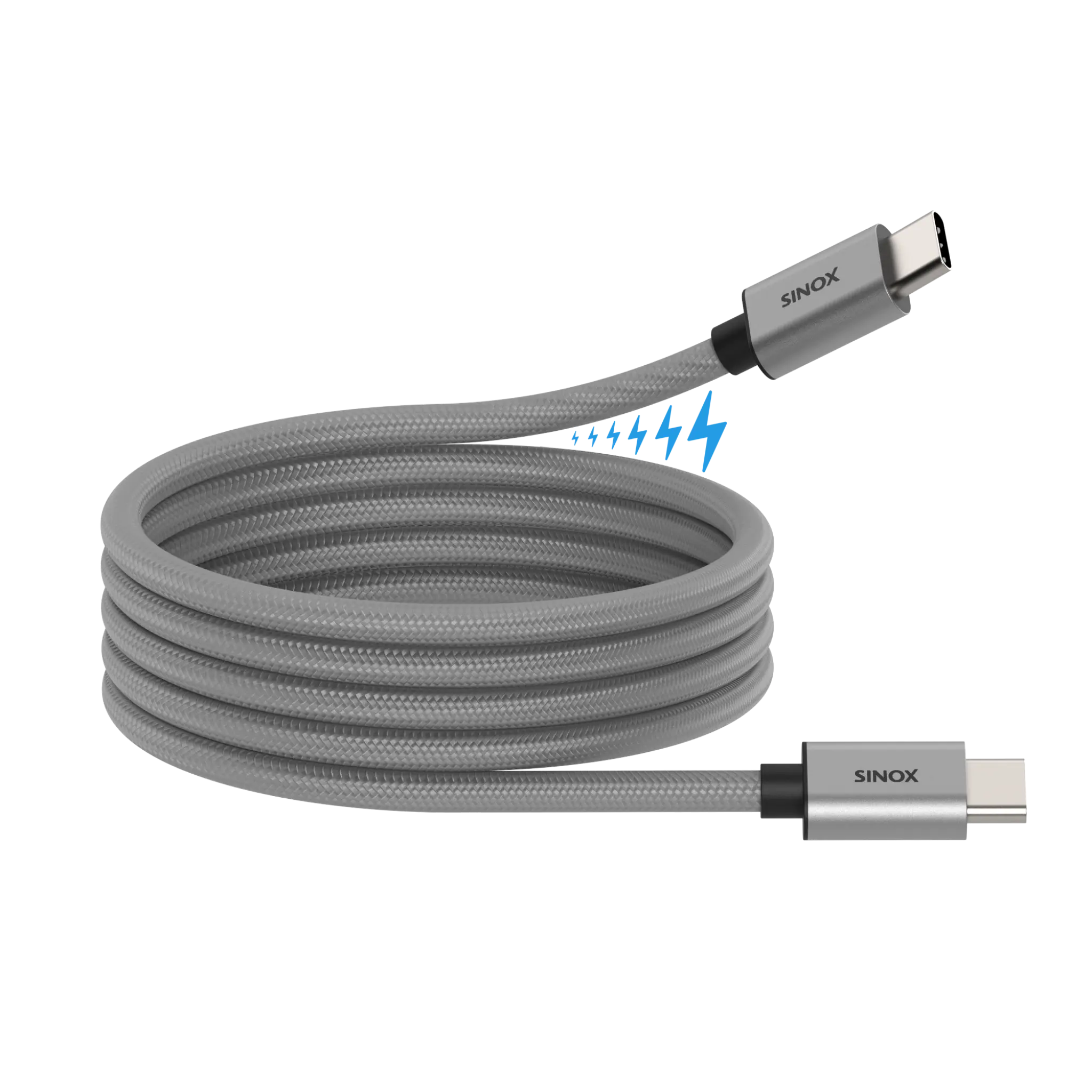Sinox PRO USB C 2.0 Magnetic Cable. 1m. Grey