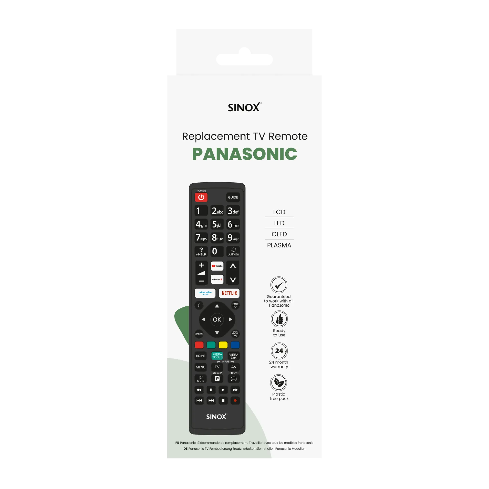 Sinox fjernbetjening til Panasonic