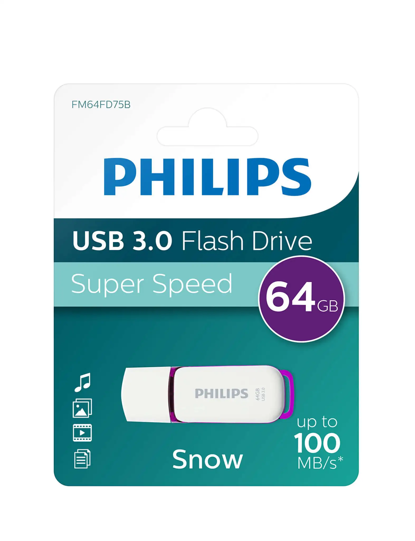 Philips Flash Drive. 64GB.  Snow edition 3.0
