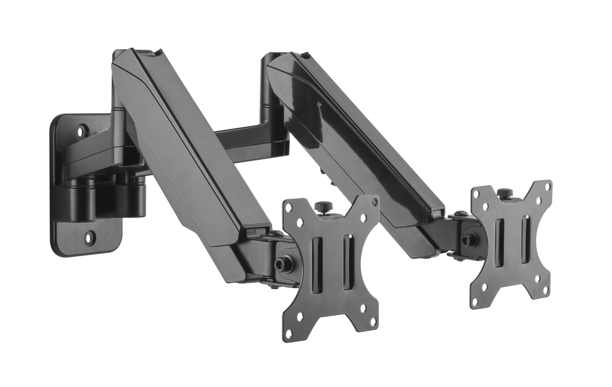 Sinox Office Dual Monitor Wall Mount with Gas Spring. Up to 32". Black
