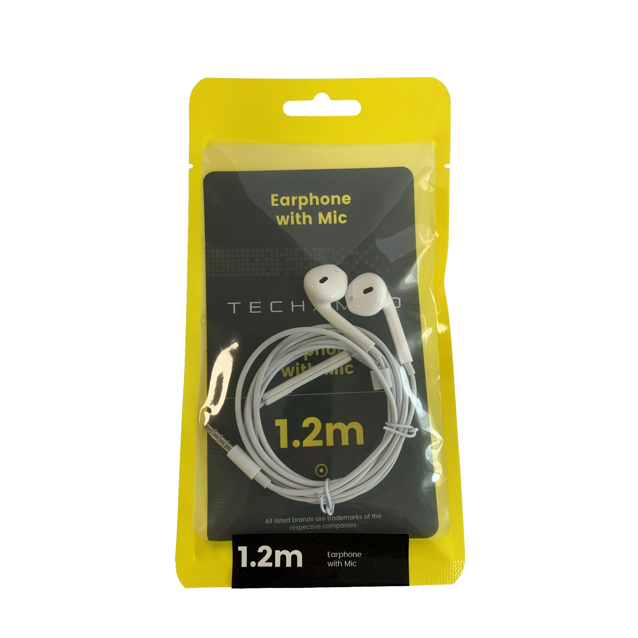 Techammo In-Ear Headphones 3.5mm with Microphone. White