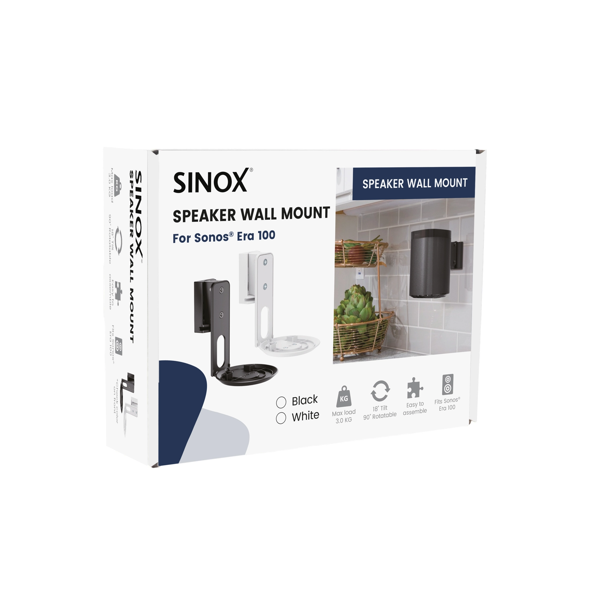 Sinox Era 100 SONOS® Speaker Mount. Black