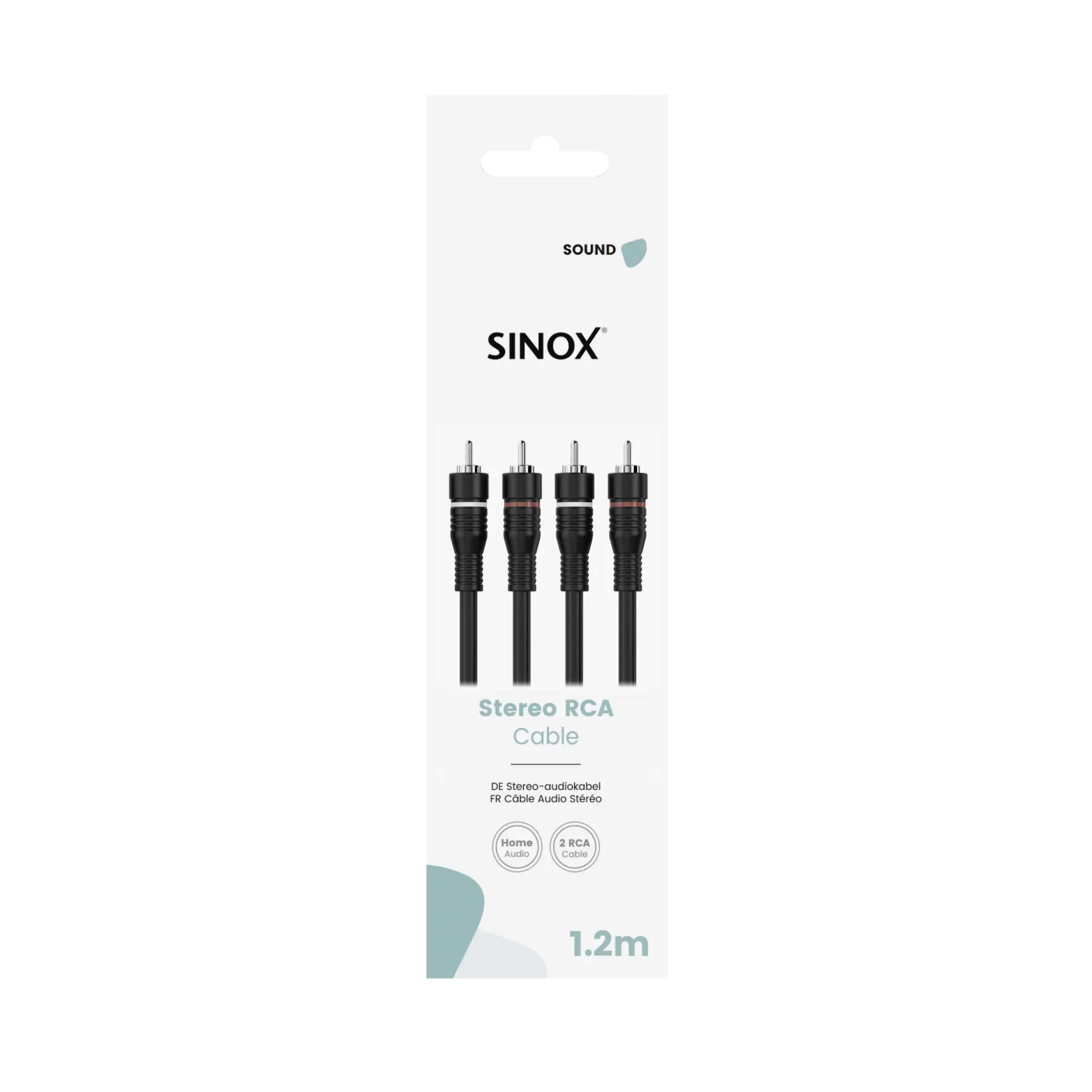 Sinox Phono Cable. 1.2m. Black