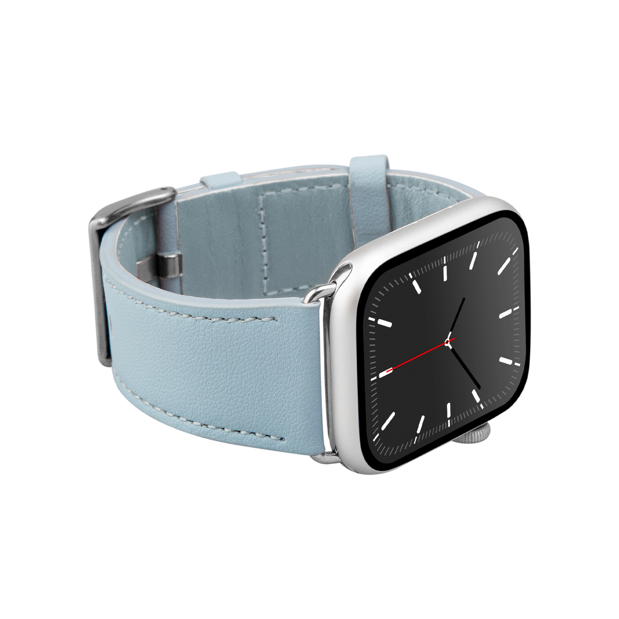 PURO E-Classic-rem til Apple Watch 42, 44, 45, 46, 49 mm. Lyseblå