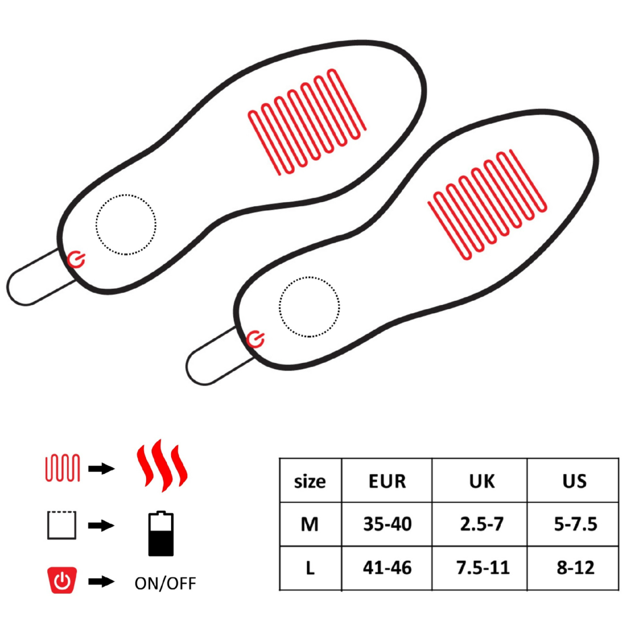 Glovii Heated Insoles with Remote Size M Glovii Heated Insoles with Remote Size M