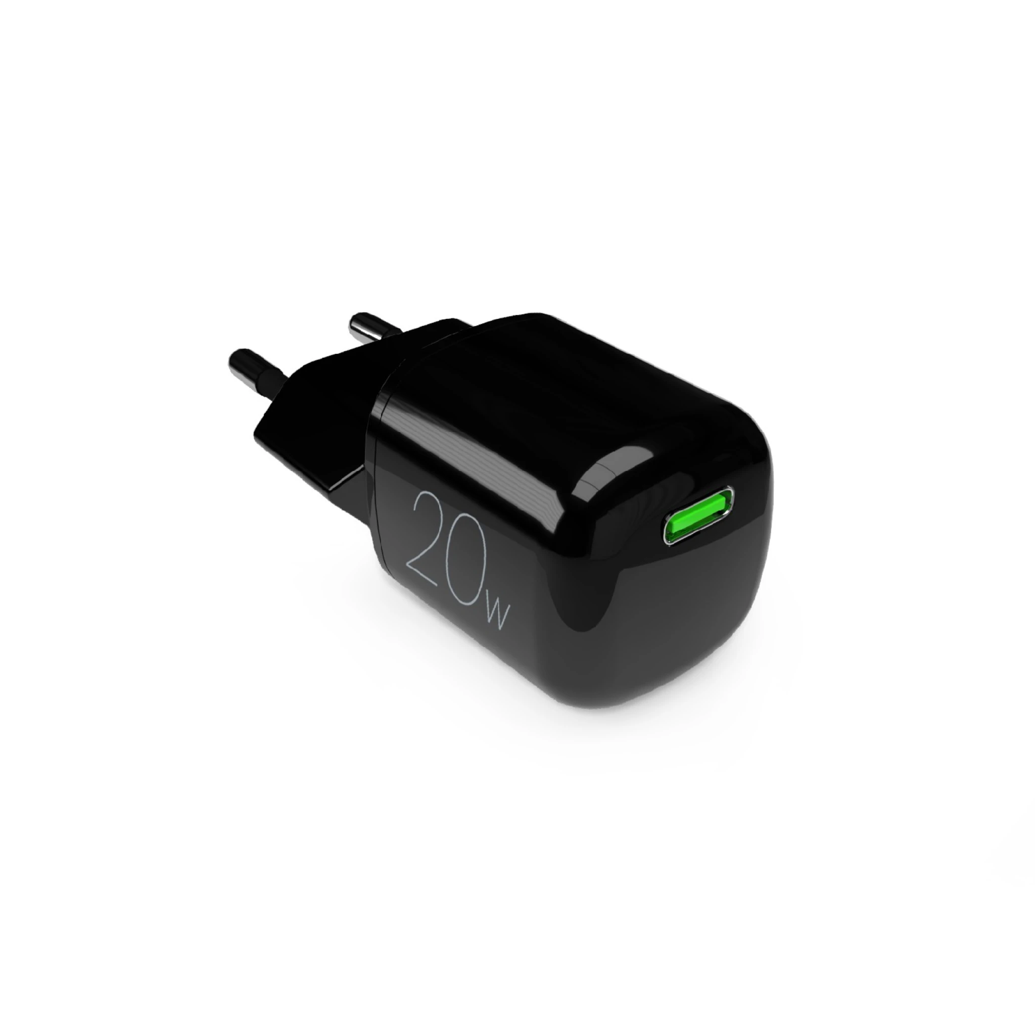 PURO MiniPro 20W USB-C vægoplader - GAN-teknologi. Sort