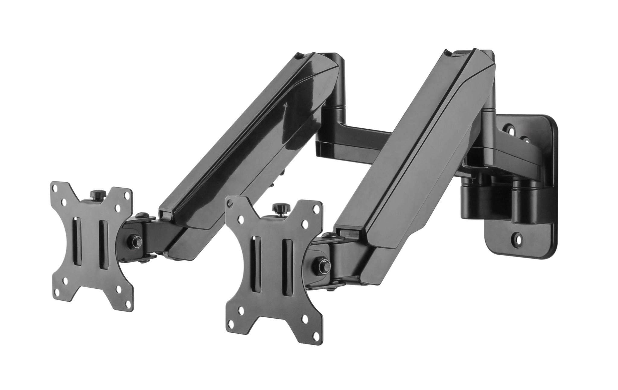Sinox Office Dual Monitor Wall Mount with Gas Spring. Up to 32". Black