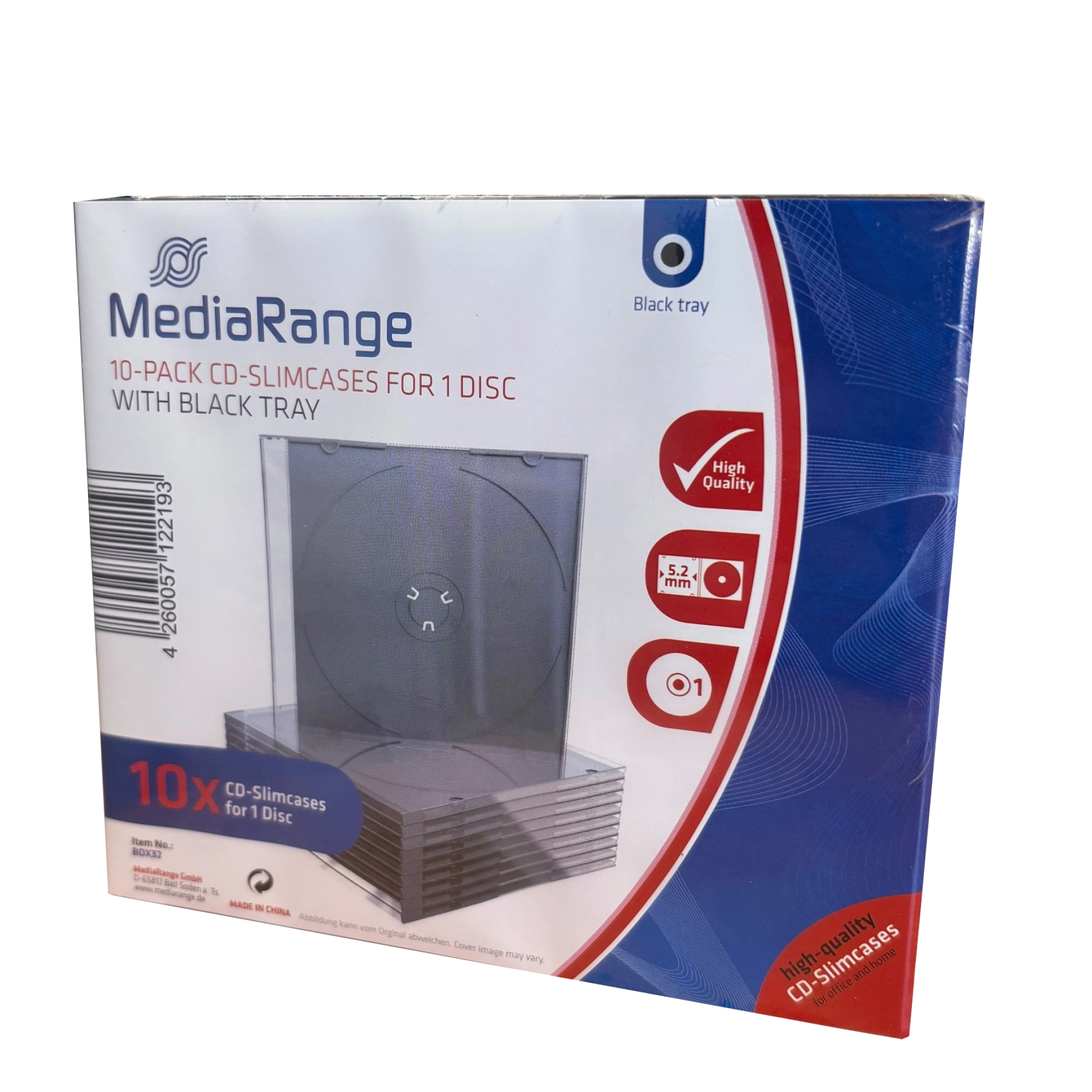 Selek CD Slimcase 5.2mm 10-pack. Transparent/black