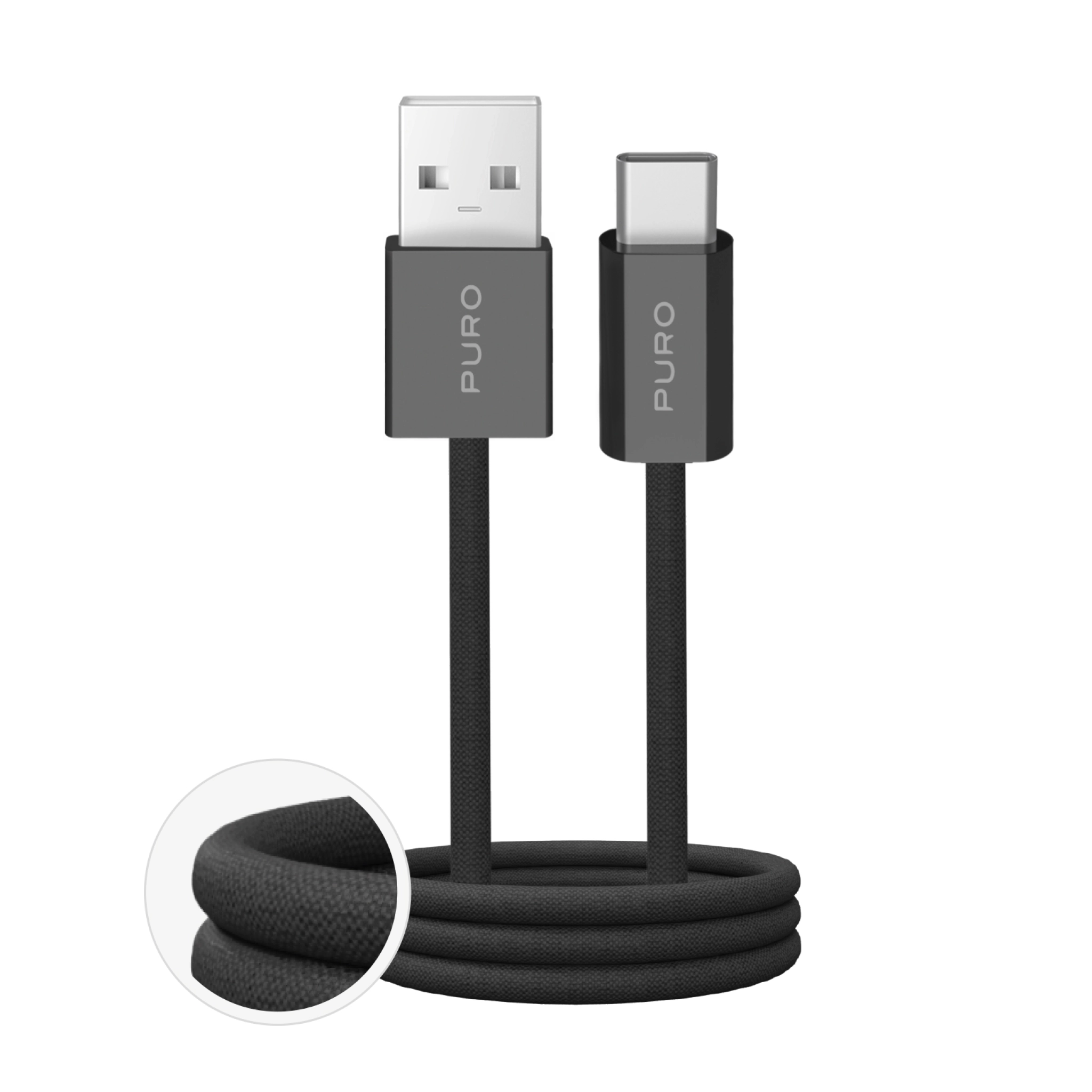 PURO Fabrik 2.0 USB-A - USB-C Charging and Synchronization Cable