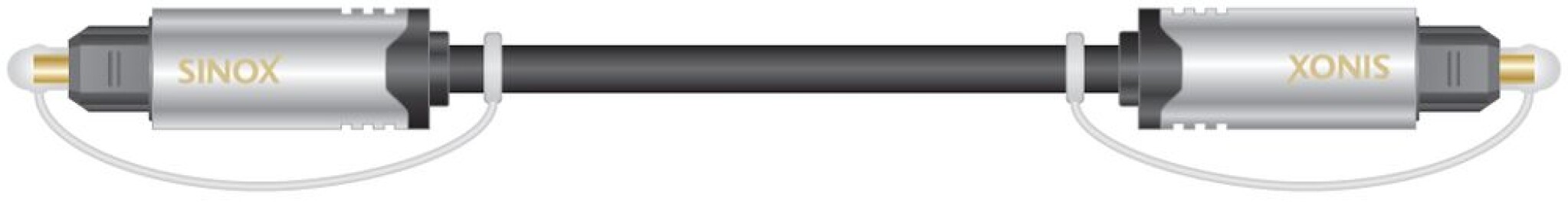 Sinox SHD optisk kabel. 3m. Sort