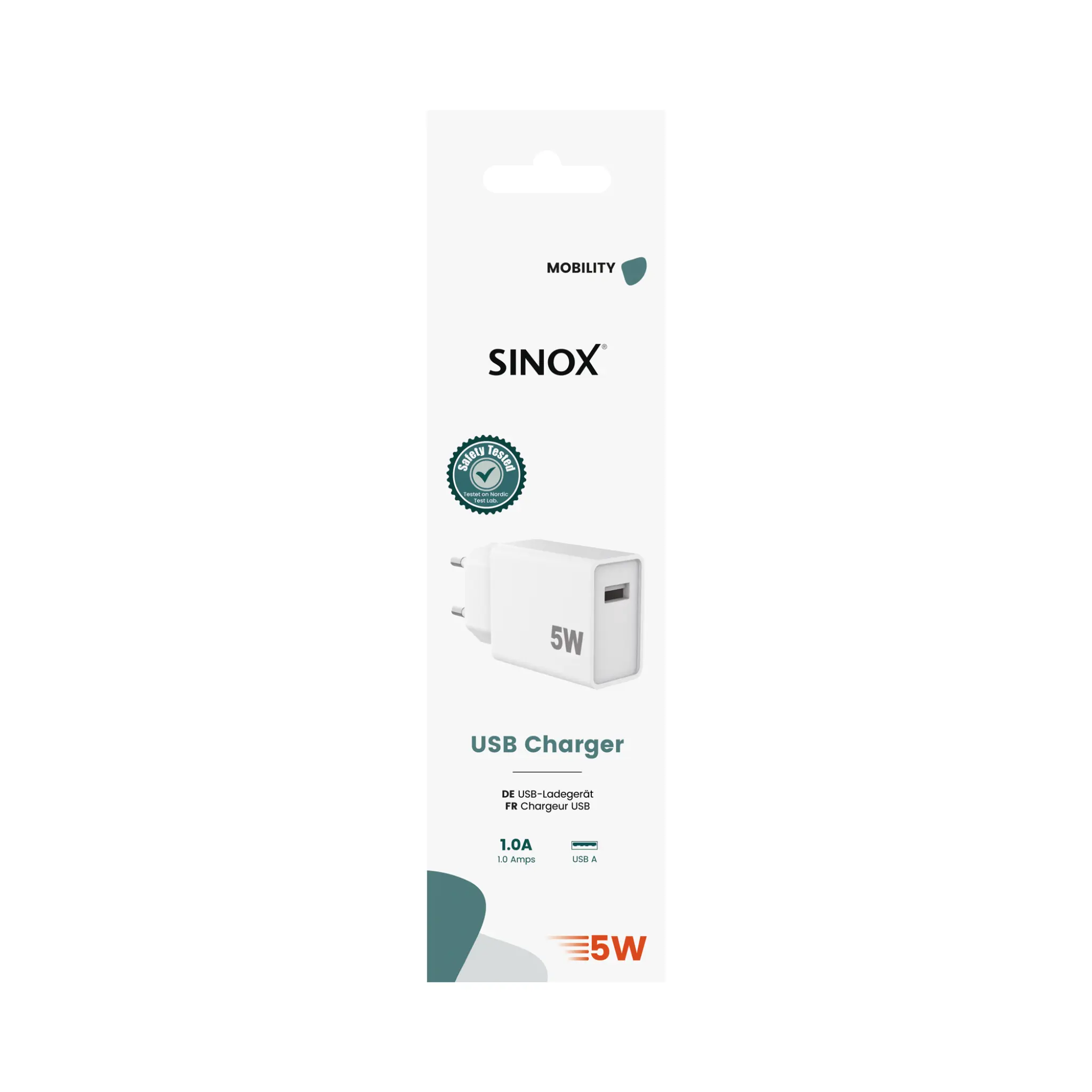 Sinox Wall Charger USB-A 5W. White