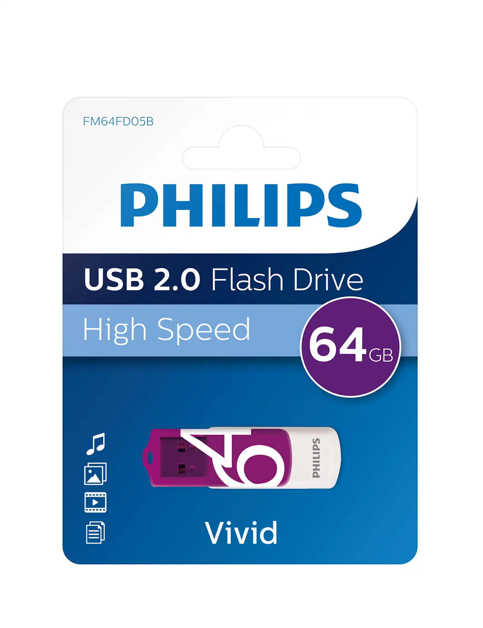 Philips USB Flash Drive. 64GB. Vivid Edition 2.0