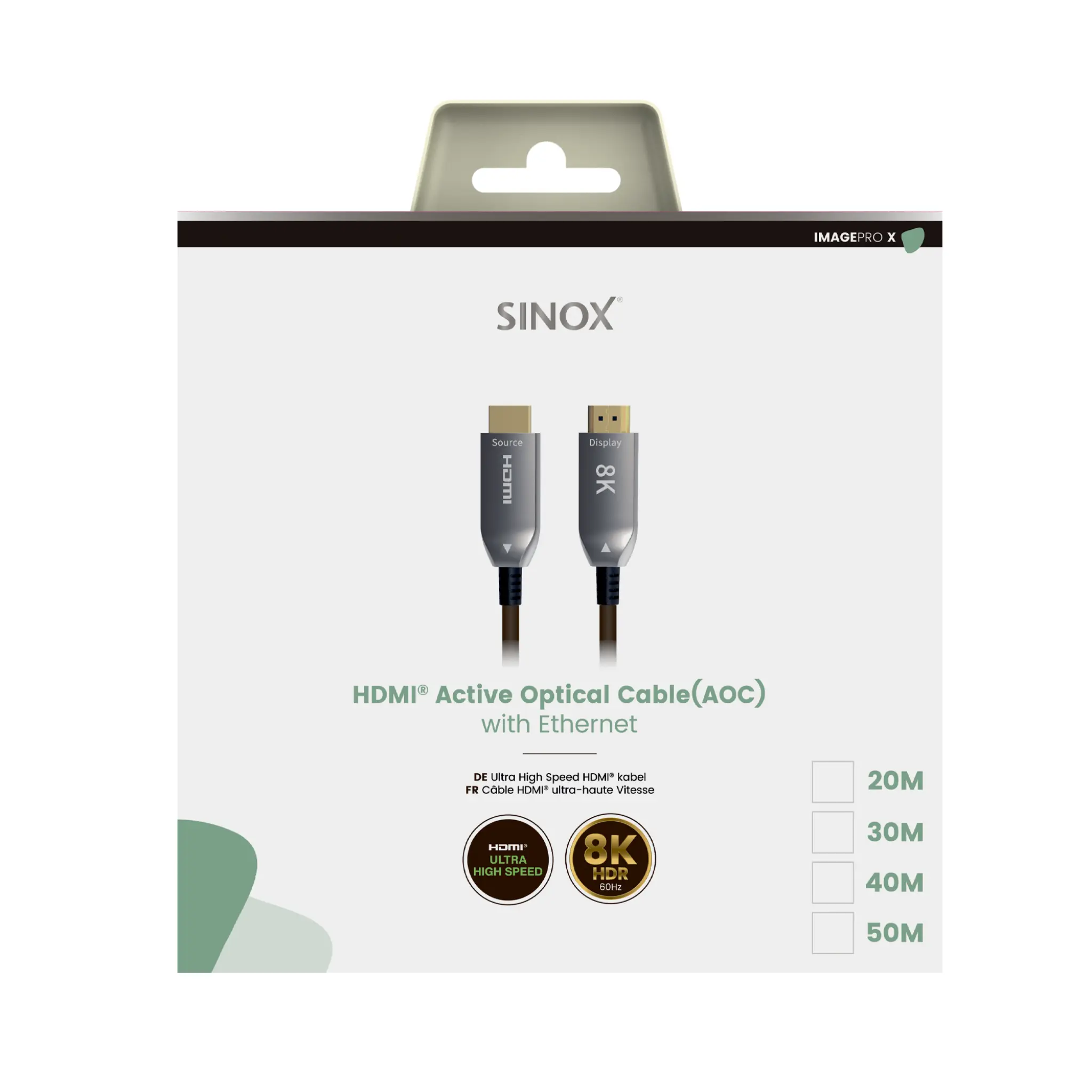 Sinox PRO X HDMI™ Optical Cable 8K60Hz+E. 20m. Black