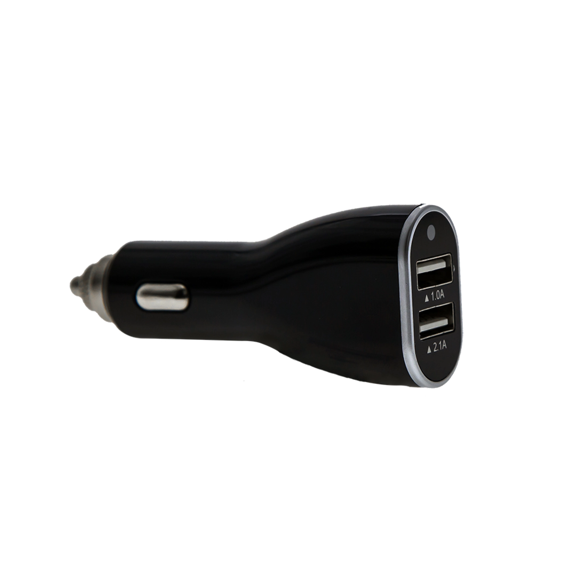 Sinox 12V Double USB A Car Charger. 1.0+2.1A. Black