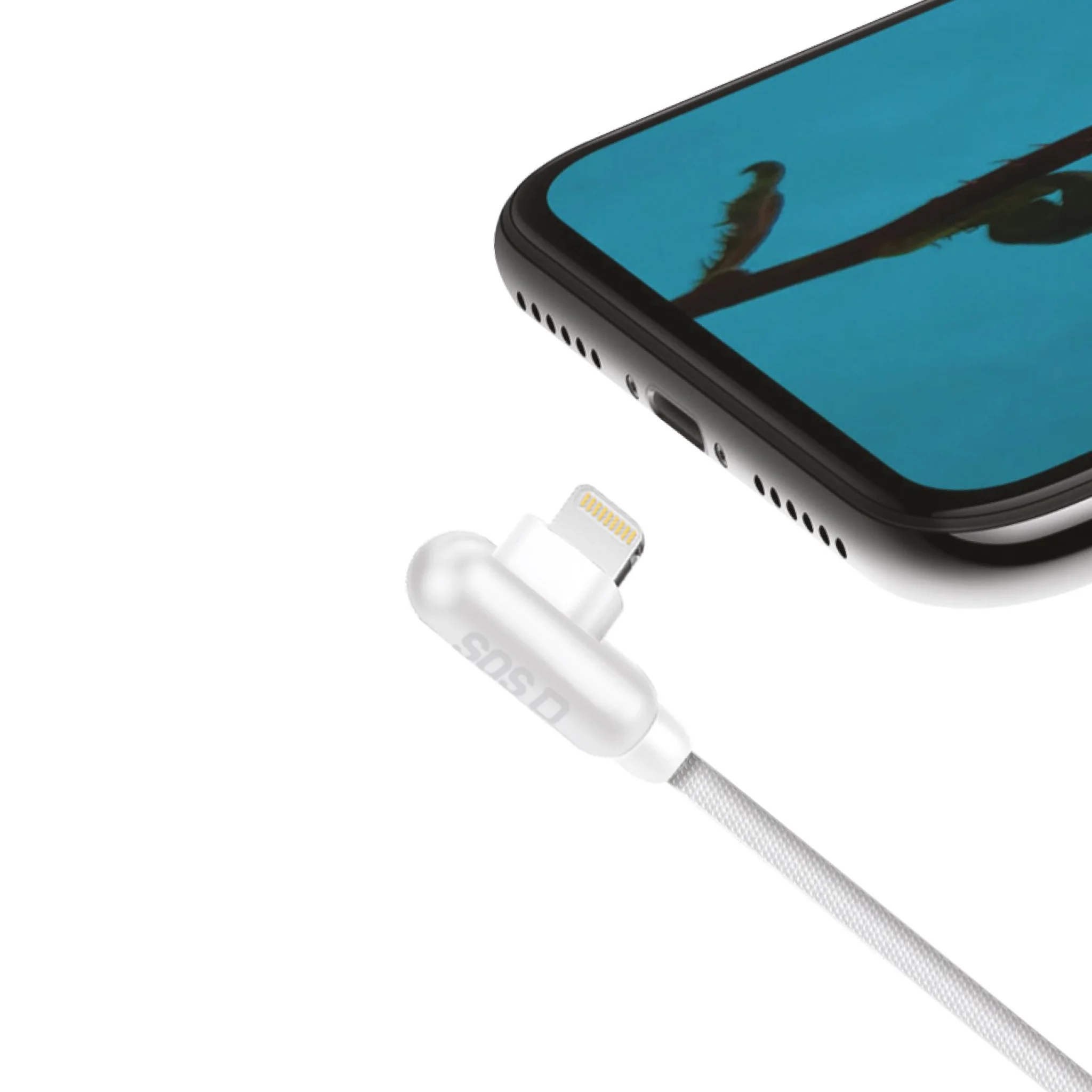SBS 90° Lightning Cable. 1m. White