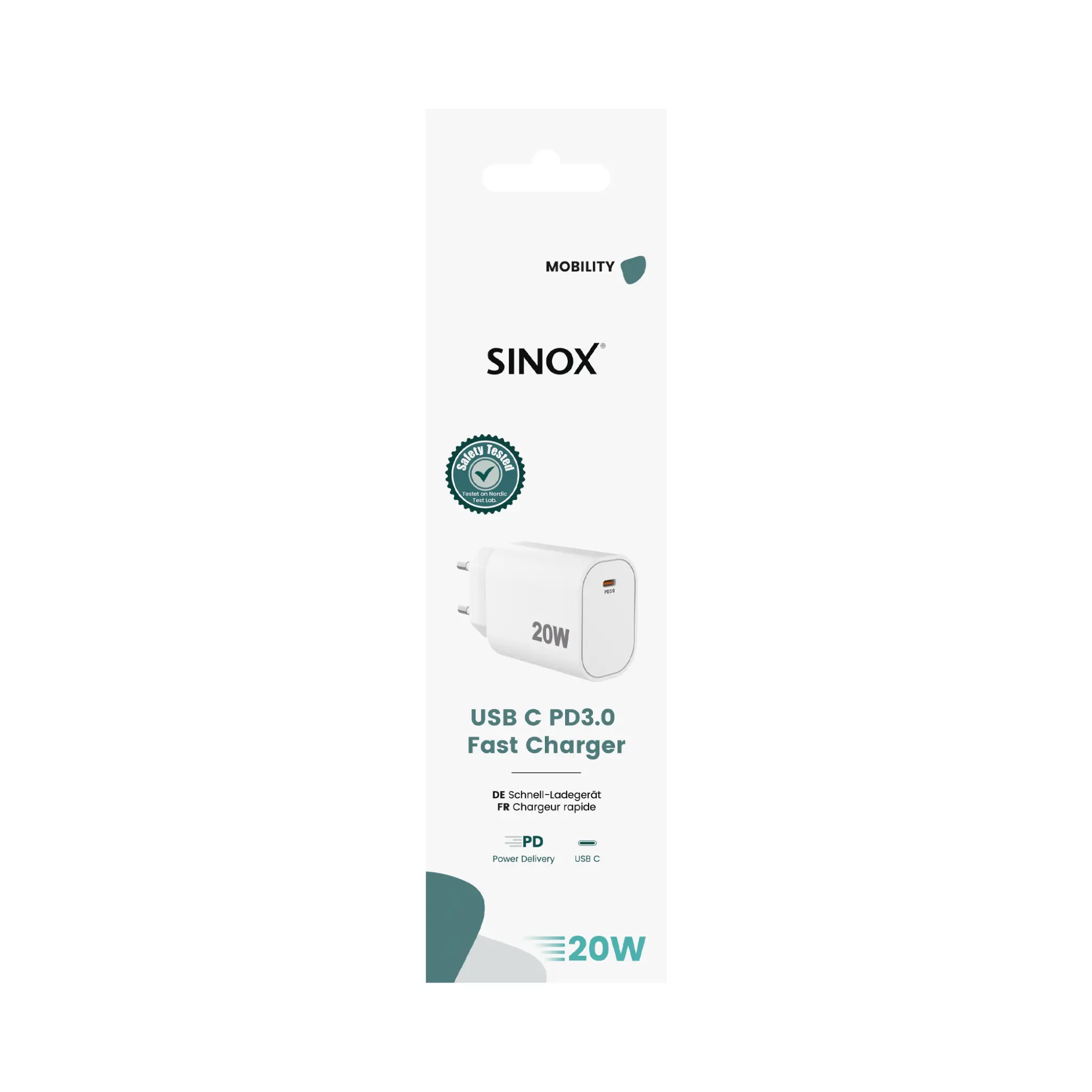 Sinox Wall Charger USB-C PD 20W. White