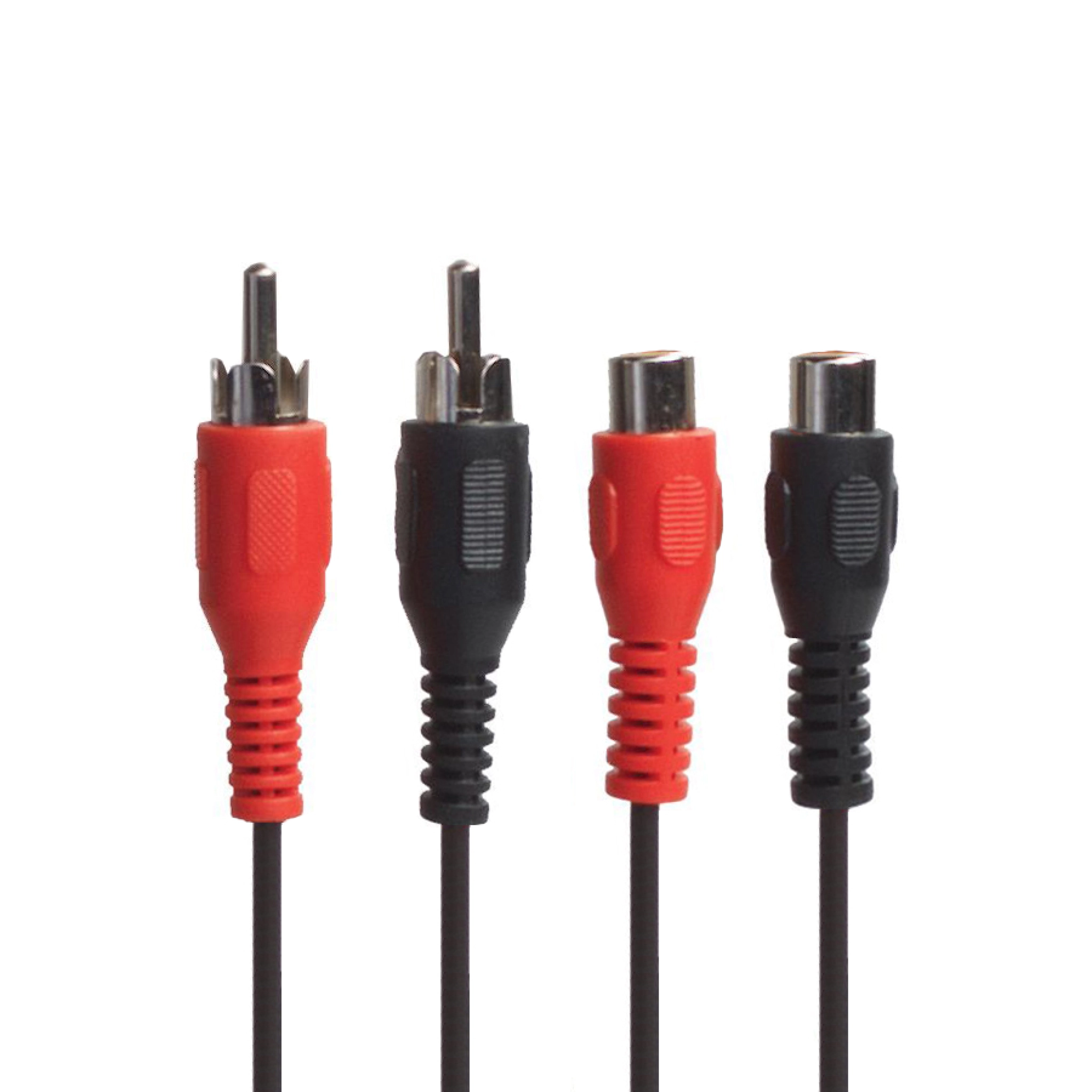 Connectech Phono extension Cable. 5m. Black