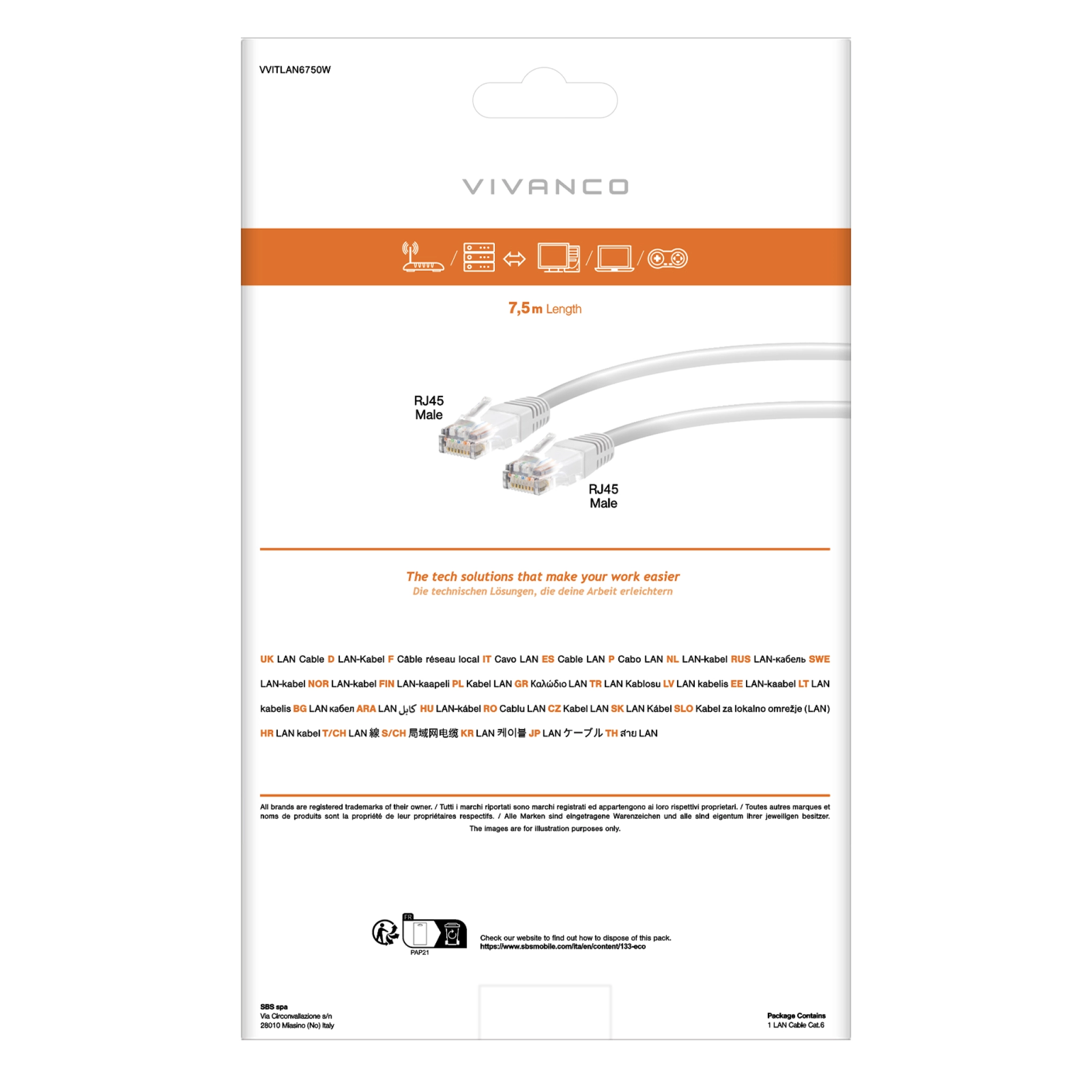 Vivanco Cat 6 netværkskabel